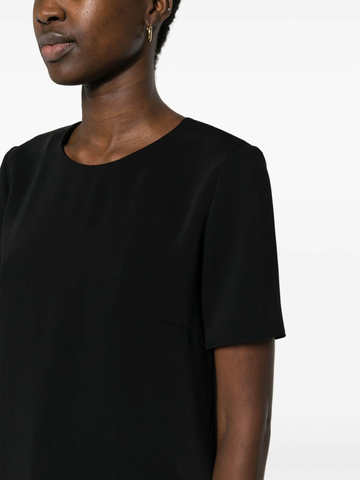 Shop P.a.r.o.s.h Short-sleeved Blouse In Black