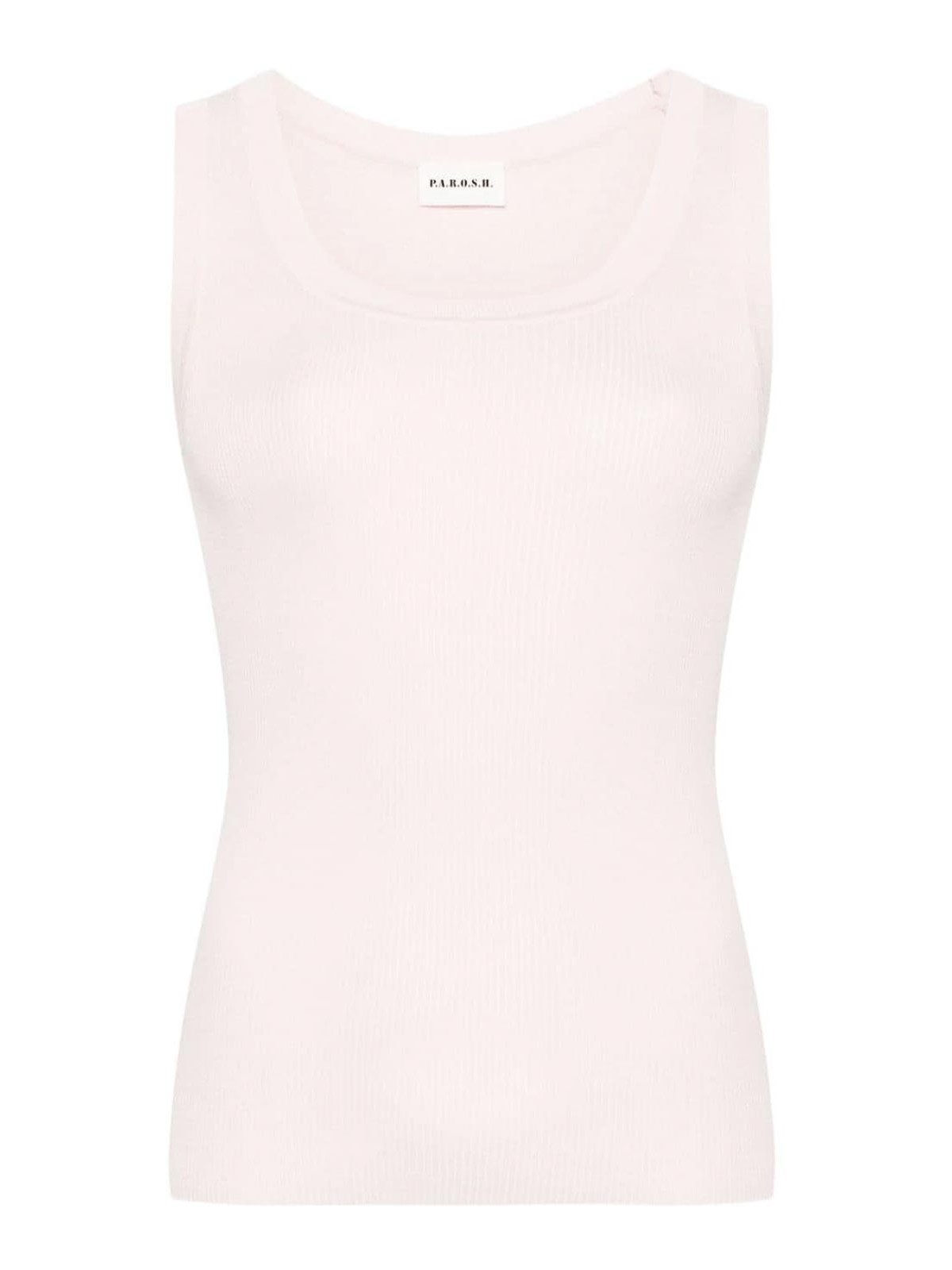 Shop P.a.r.o.s.h Ribbed-knit Tank Top In Pink