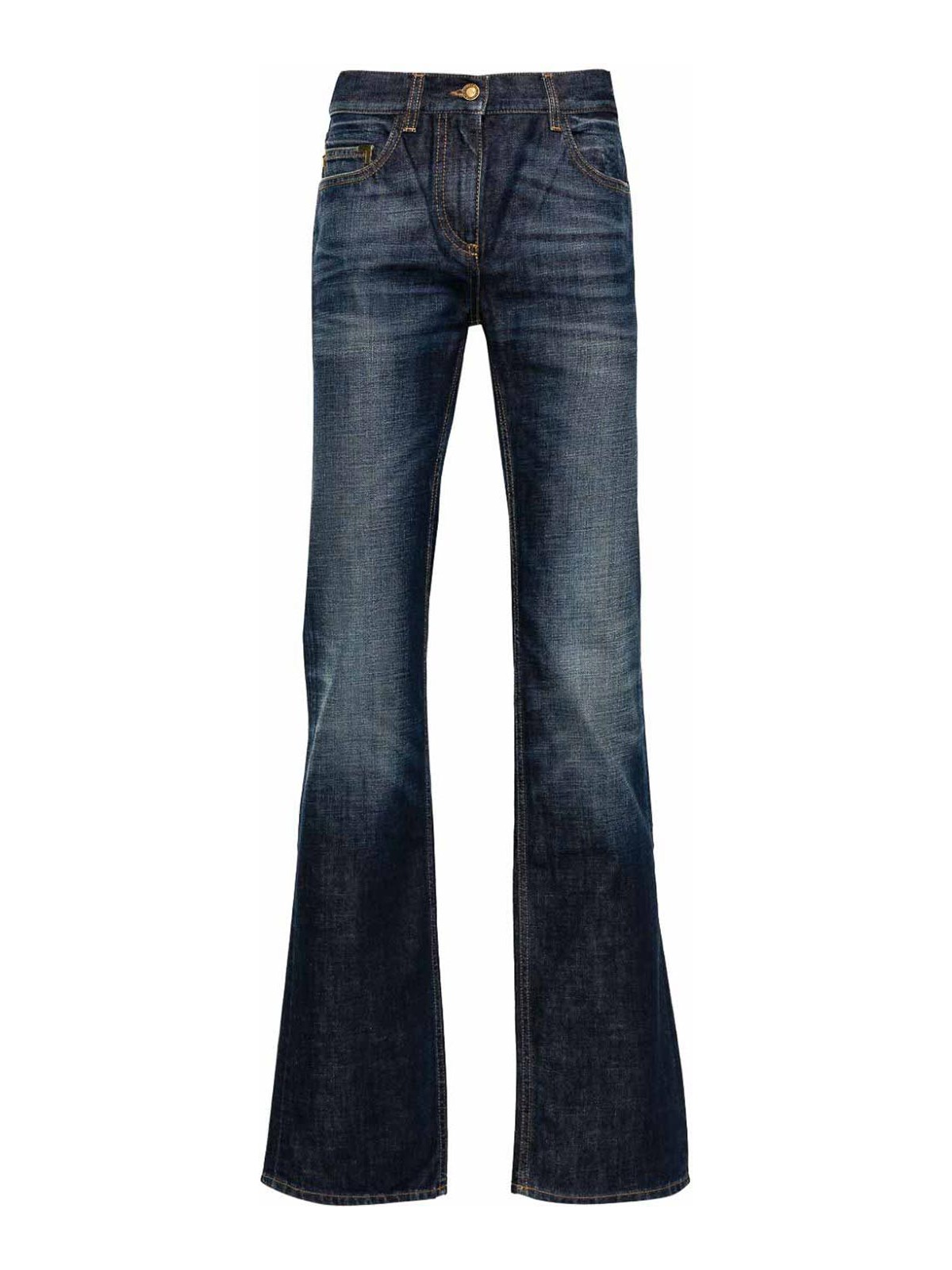 Shop Palm Angels Logo-embroidered Straight-leg Jeans In Light Wash