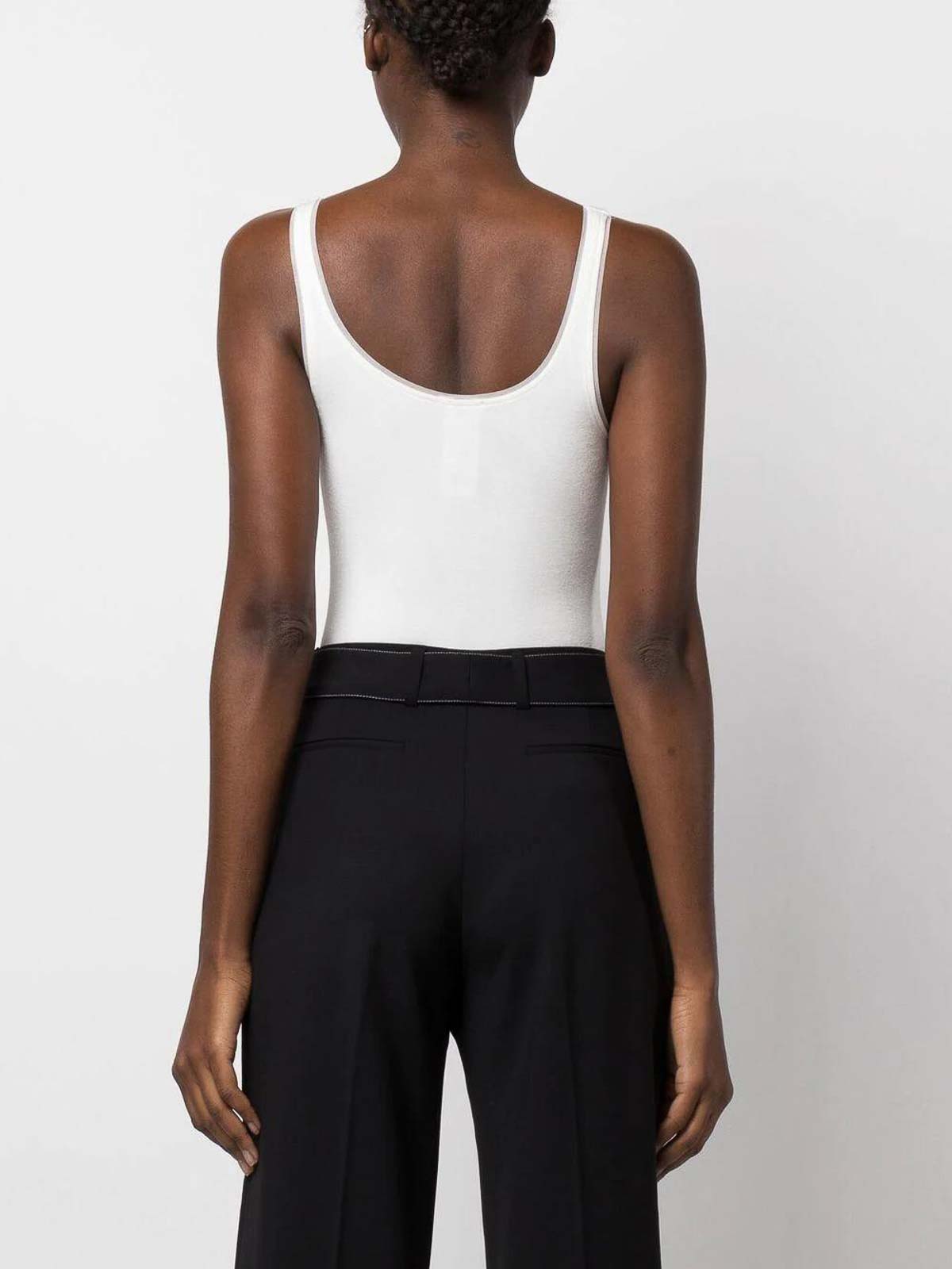 Shop Wolford Contrasting-trim Tank Top In White