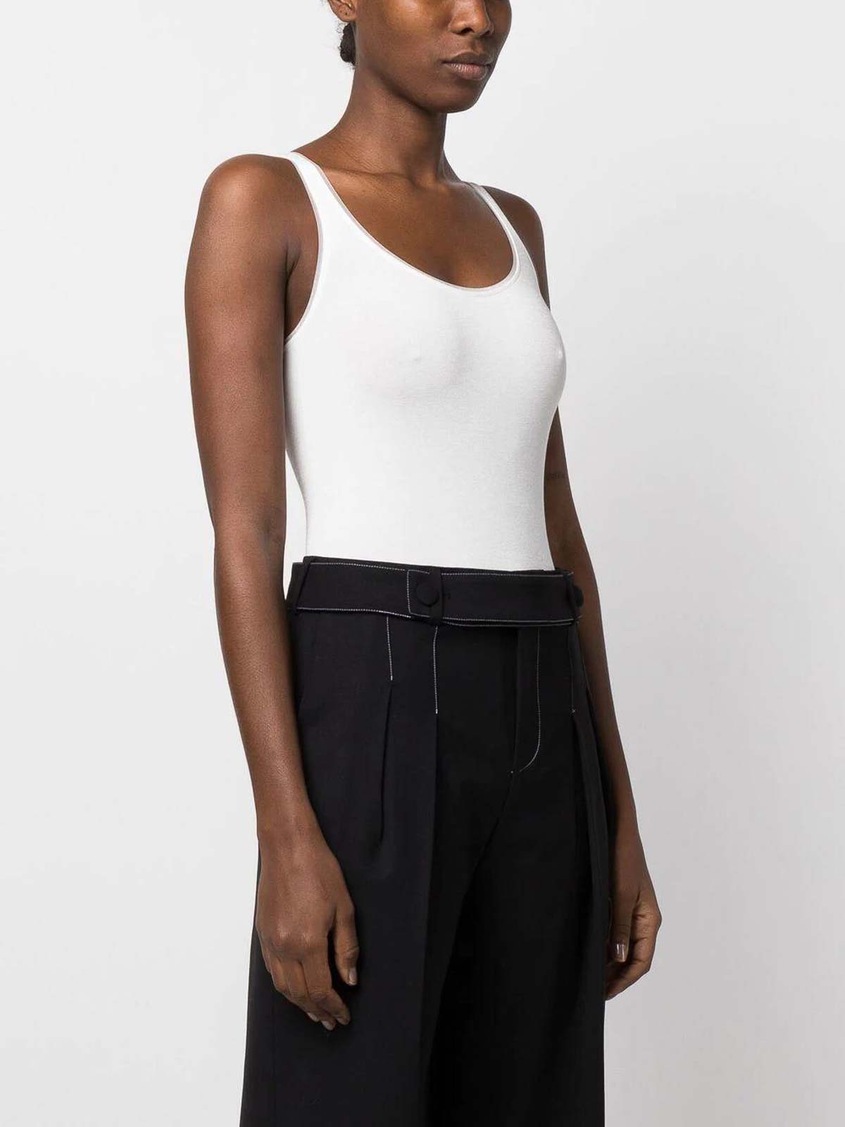 Shop Wolford Contrasting-trim Tank Top In White