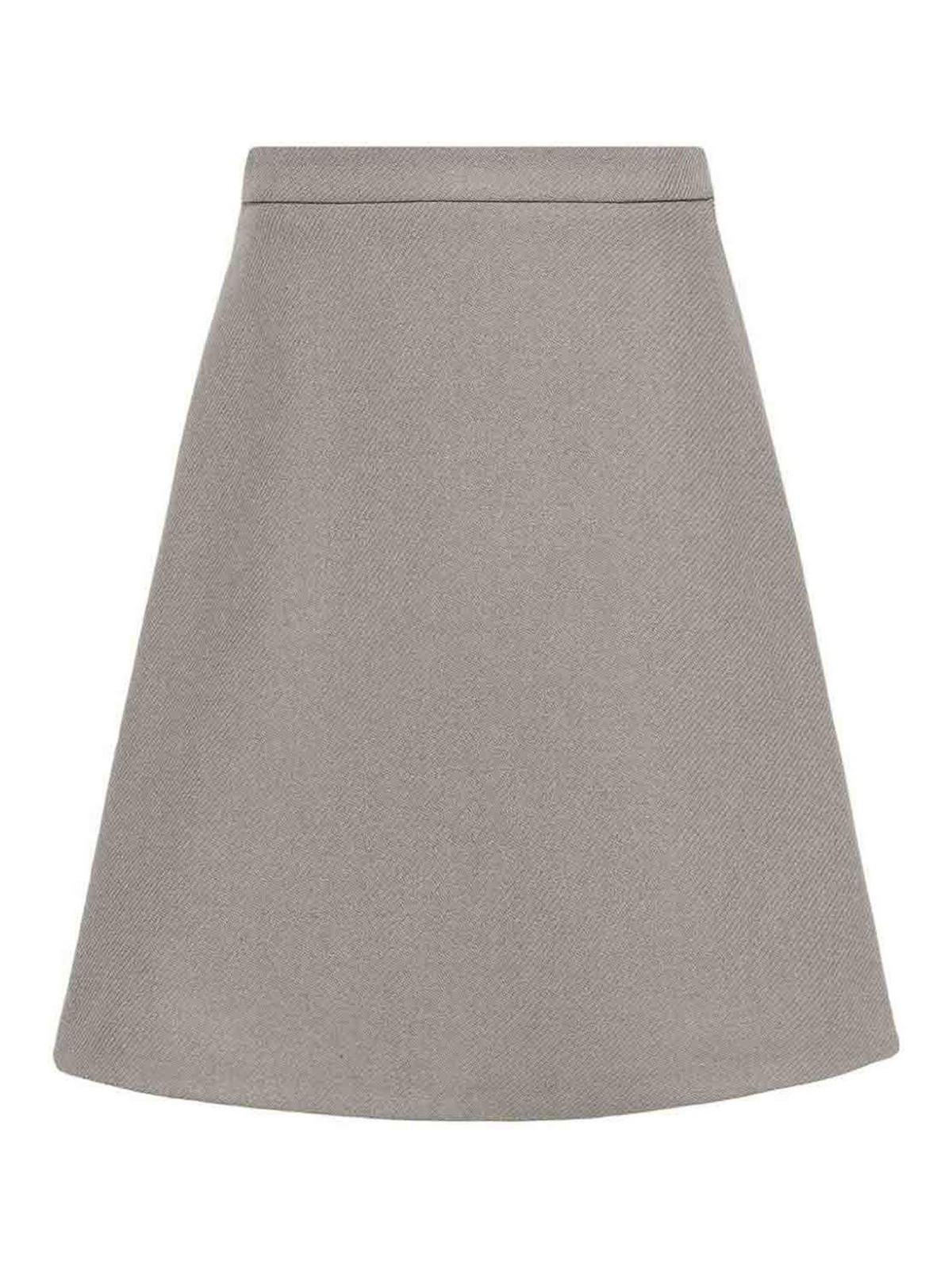 Shop Ami Alexandre Mattiussi Knitted Midi Skirt In Grey