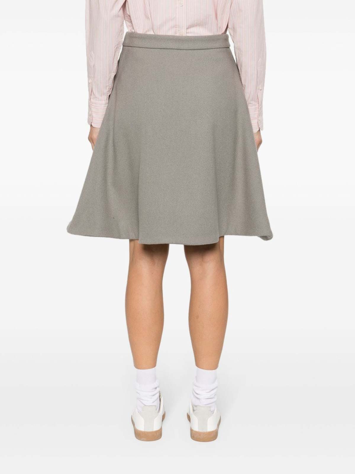 Shop Ami Alexandre Mattiussi Knitted Midi Skirt In Grey