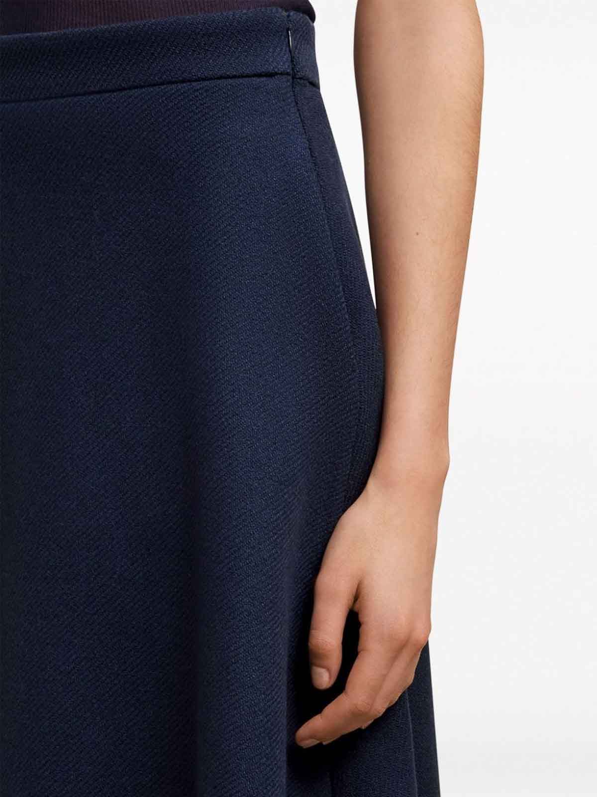 Shop Ami Alexandre Mattiussi Viring-wool Blend A-line Skirt In Blue