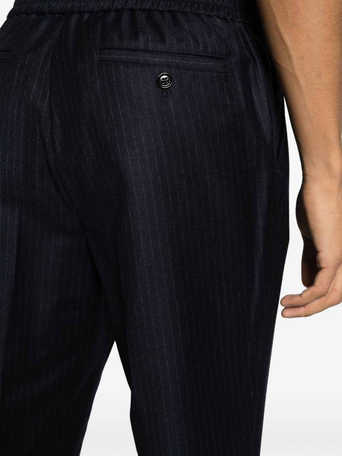 Shop Ami Alexandre Mattiussi Cropped Virgin Wool Trousers In Dark Blue