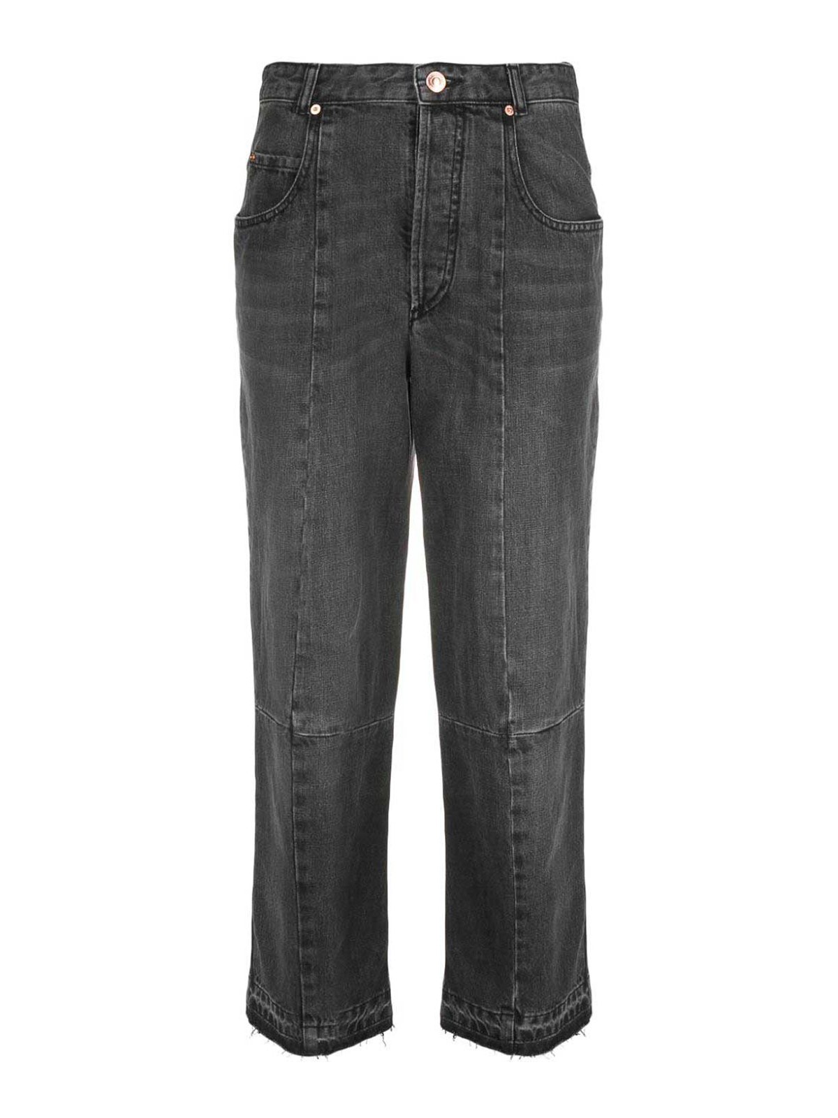 Shop Isabel Marant Cropped Straight-leg Jeans In Black