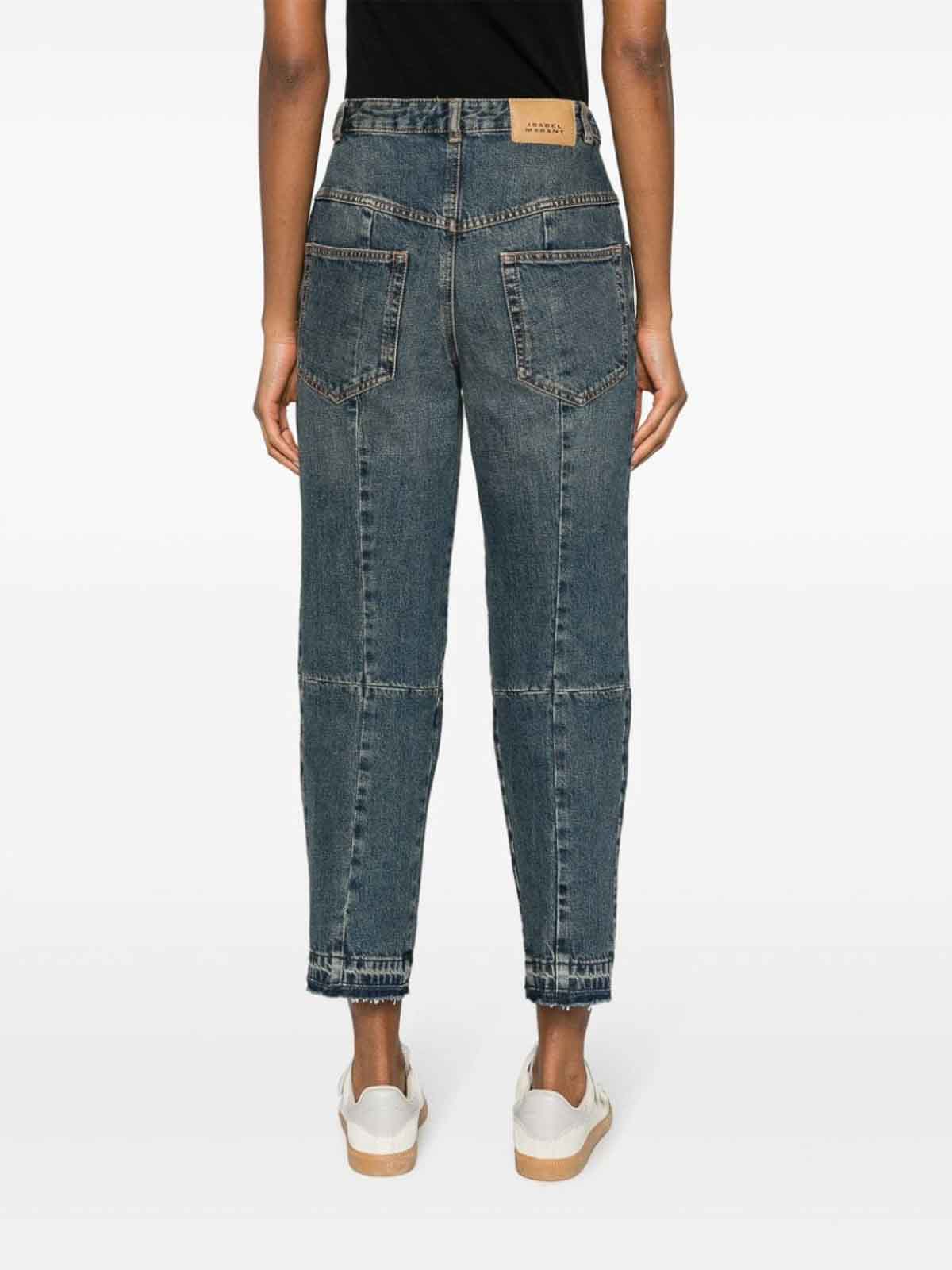 Shop Isabel Marant High-rise Panelled Tapered Jeans In Light Wash