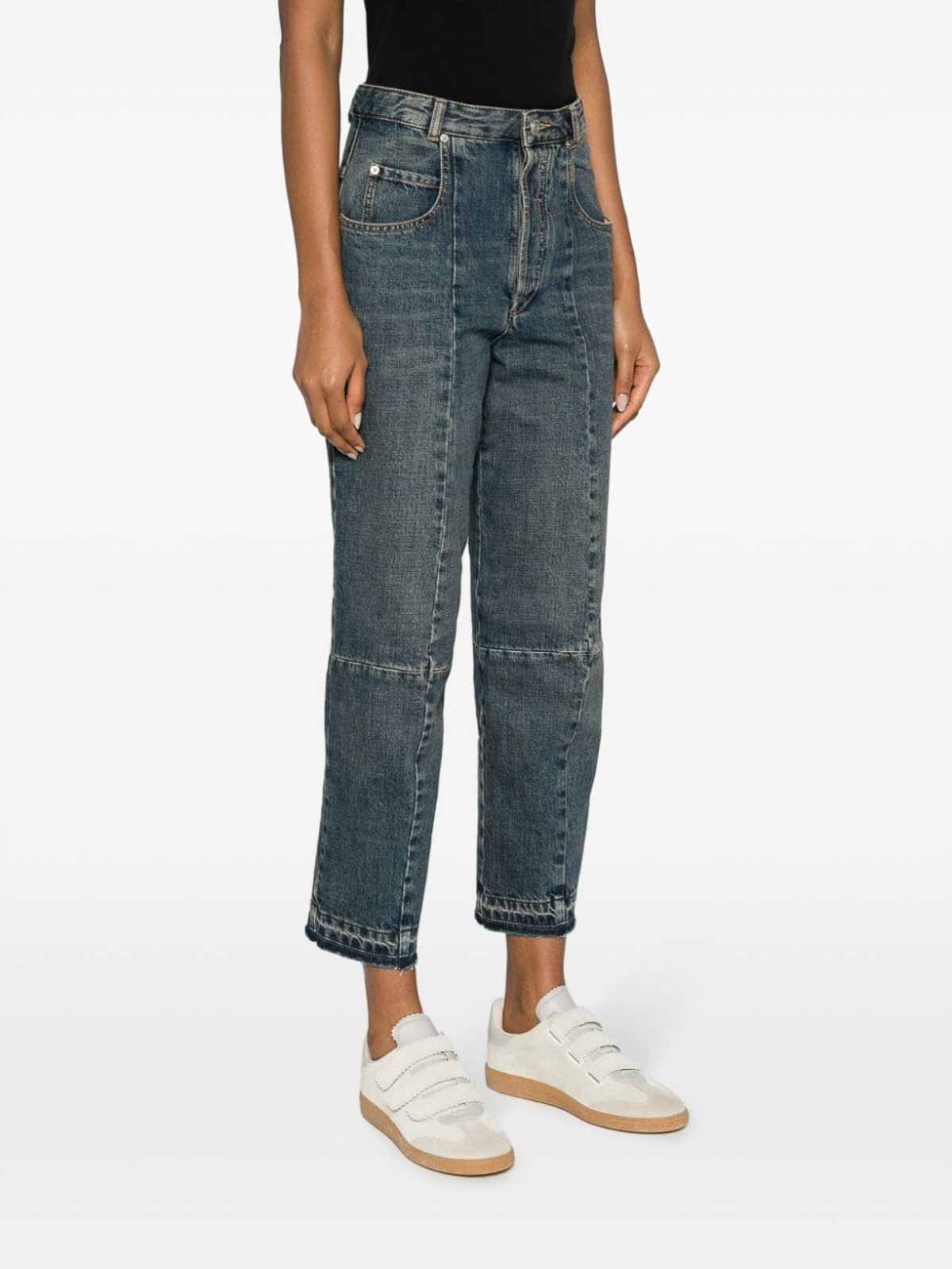 Shop Isabel Marant High-rise Panelled Tapered Jeans In Light Wash