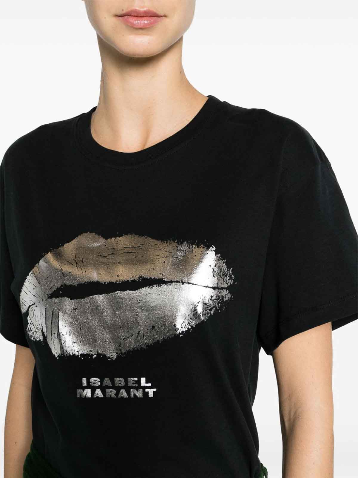 Shop Isabel Marant Logo-print Organic-cotton T-shirt In Black