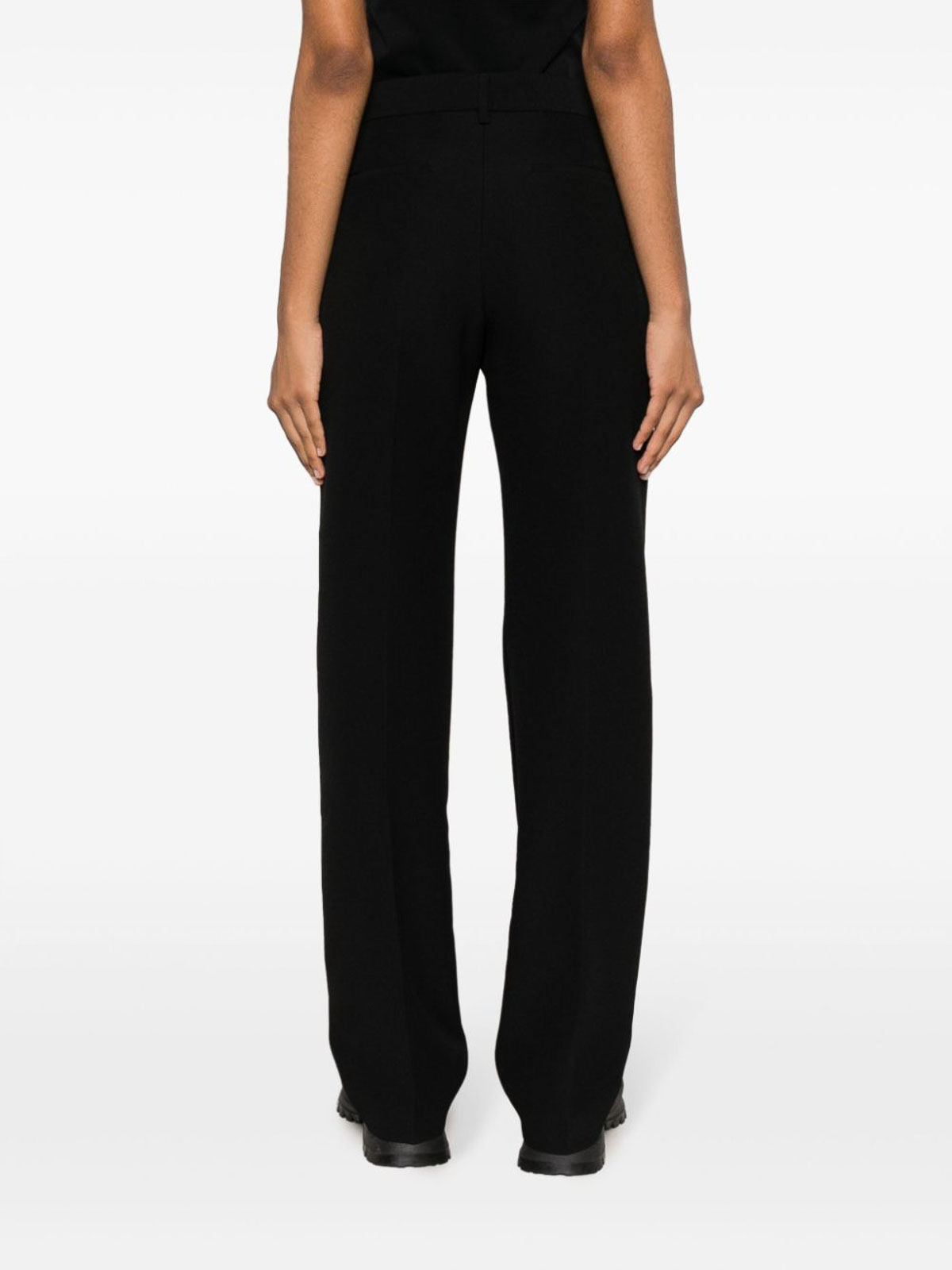 Shop Msgm Tailored Straight-leg Trousers In Black