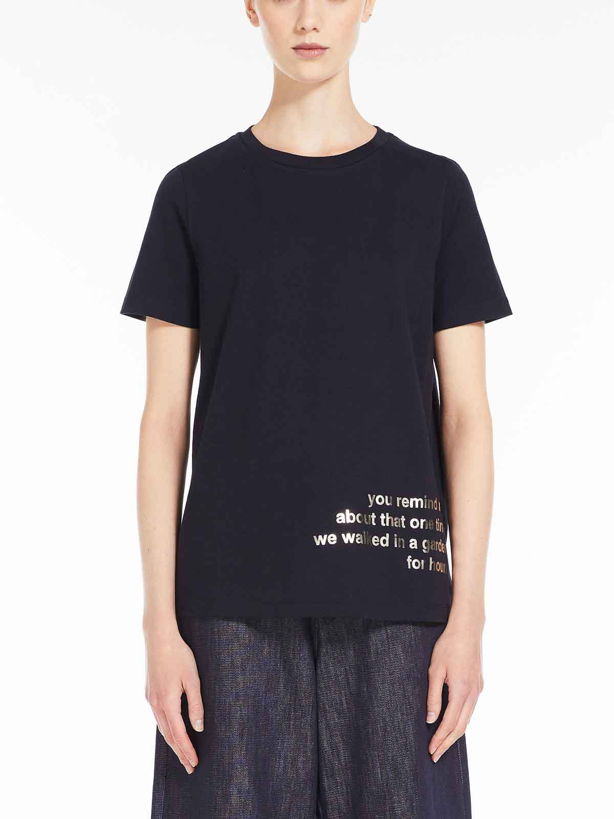Shop Max Mara Aris Cotton T-shirt In Dark Blue
