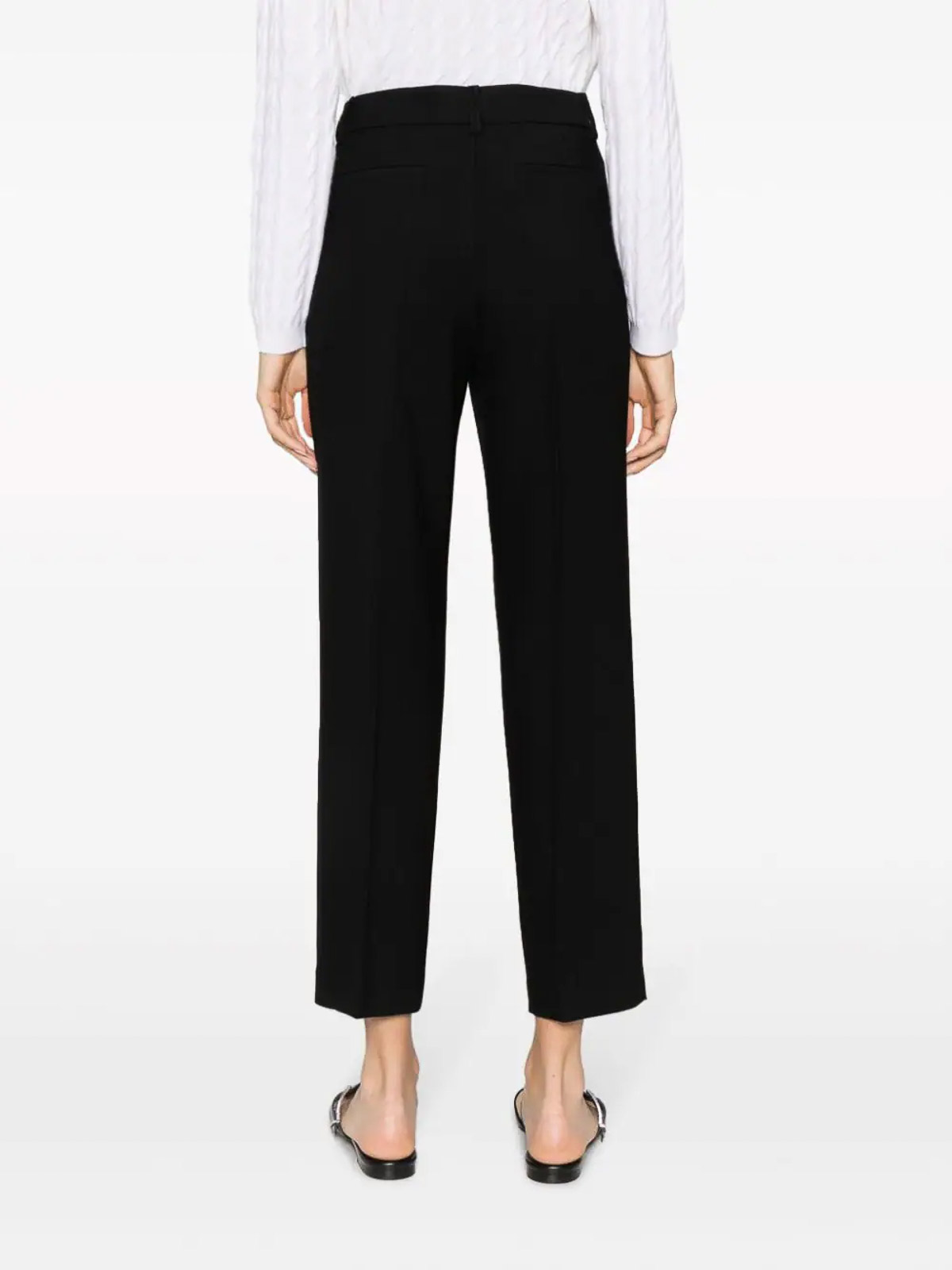 Shop P.a.r.o.s.h Tapered-leg Tailored Trousers In Black