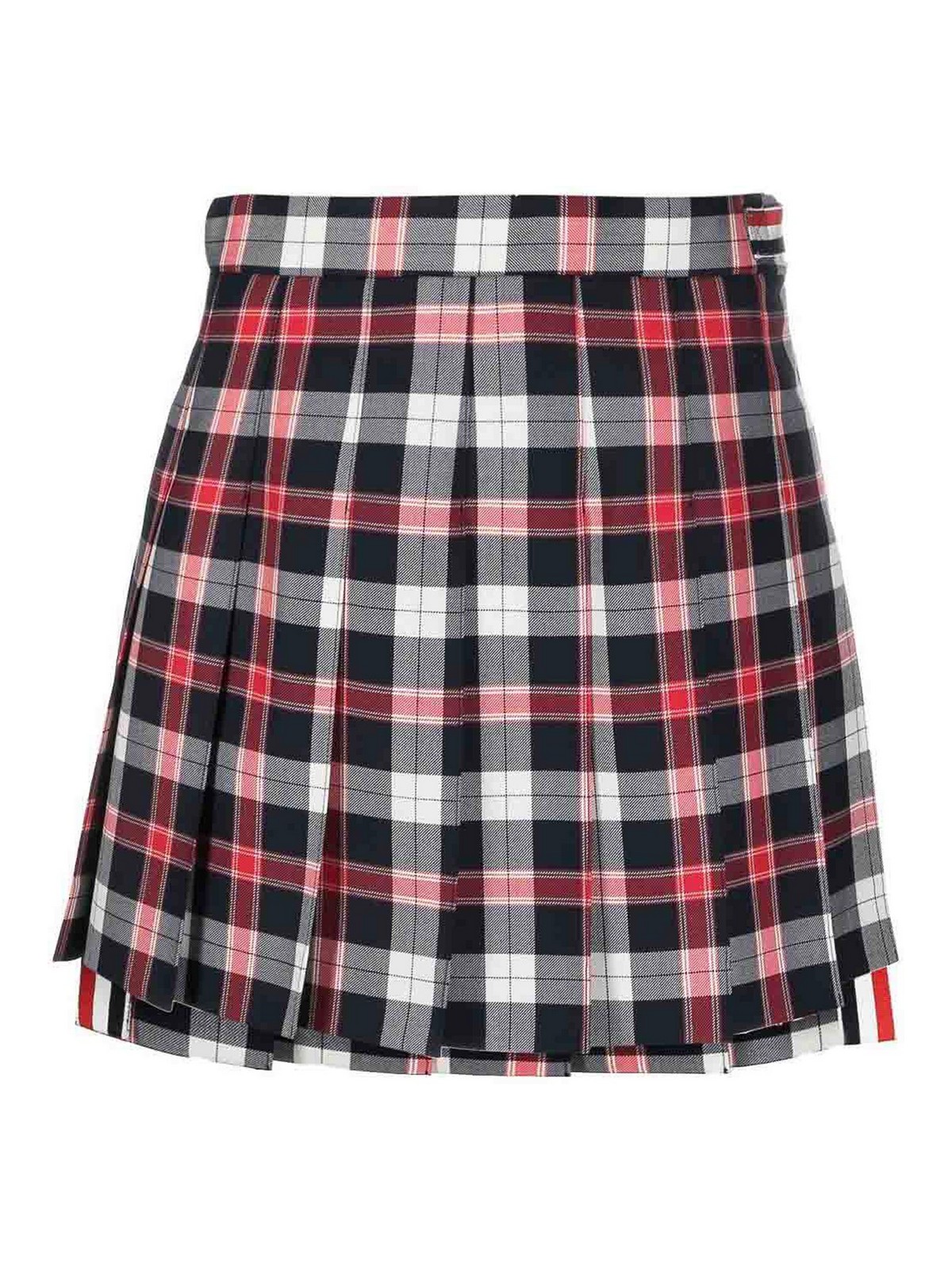 Thom Browne Tartan Twill Pleated Mini Skirt In Multi-colored
