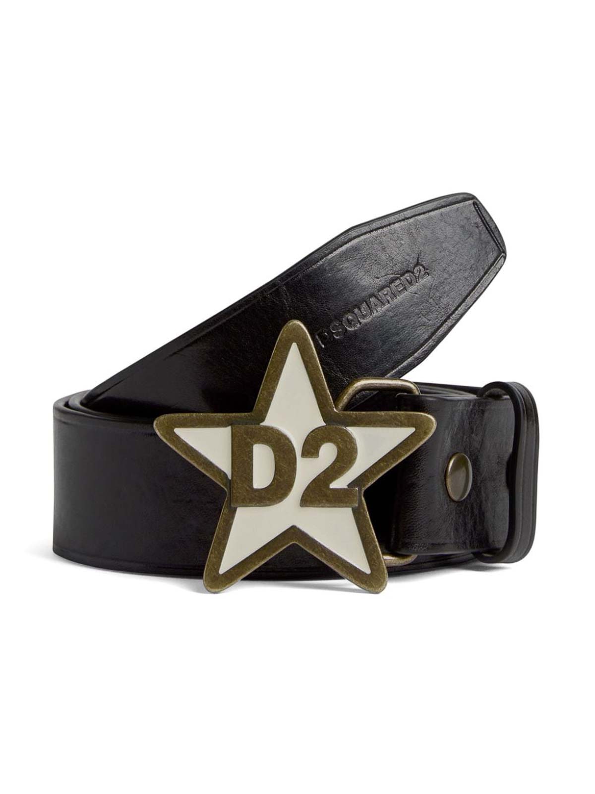 Shop Dsquared2 Logo-engraved Buckle Leather Belt In Black