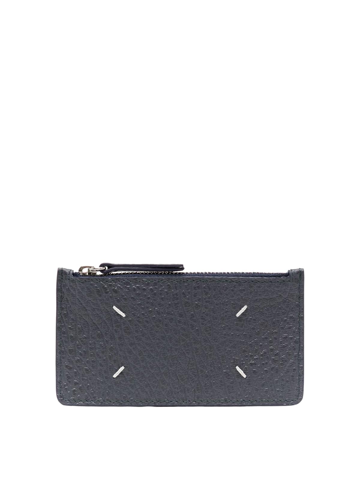 Shop Maison Margiela Four-stitch Faux-leather Wallet In Black