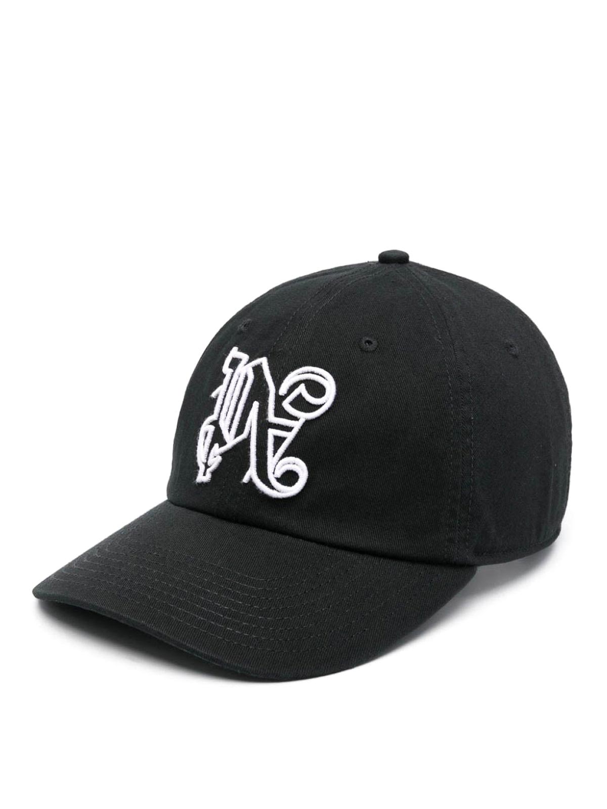 Palm Angels Embroidered-logo Cotton Cap In Black