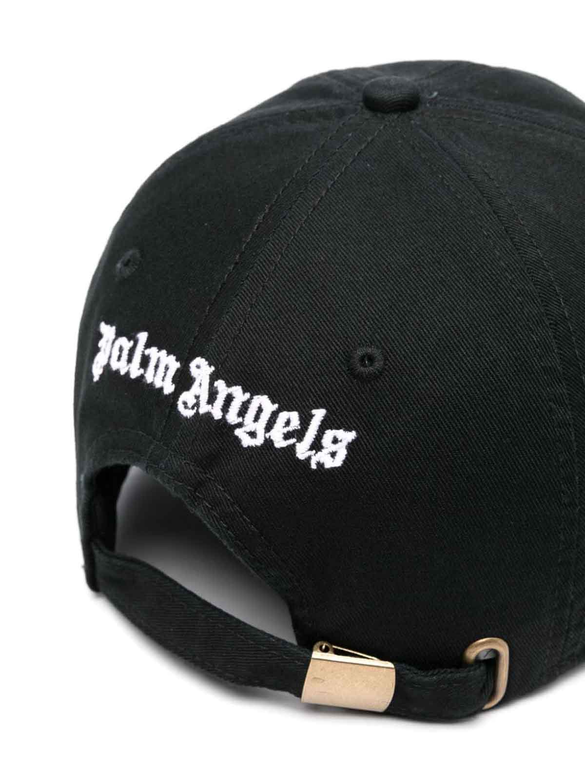 Shop Palm Angels Embroidered-logo Cotton Cap In Black