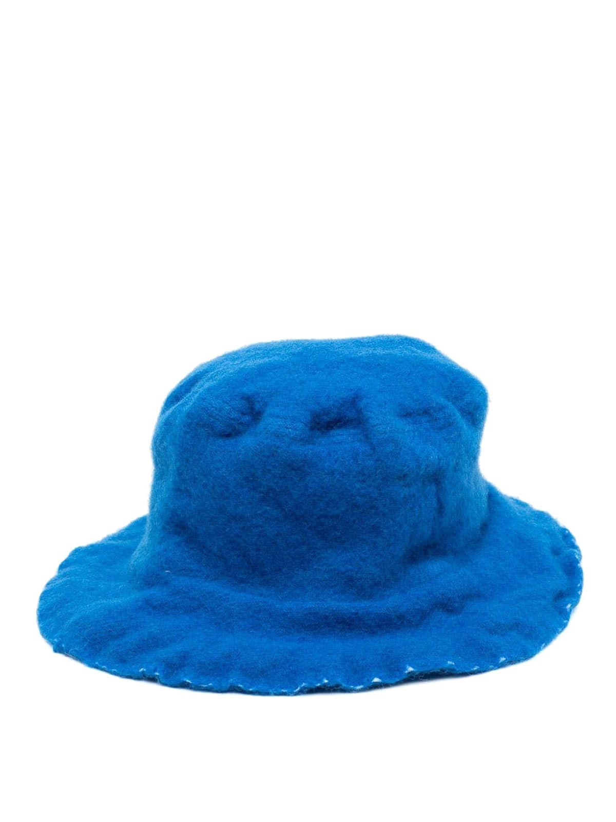Comme Des Garçons Textured Wool Bucket Hat In Blue