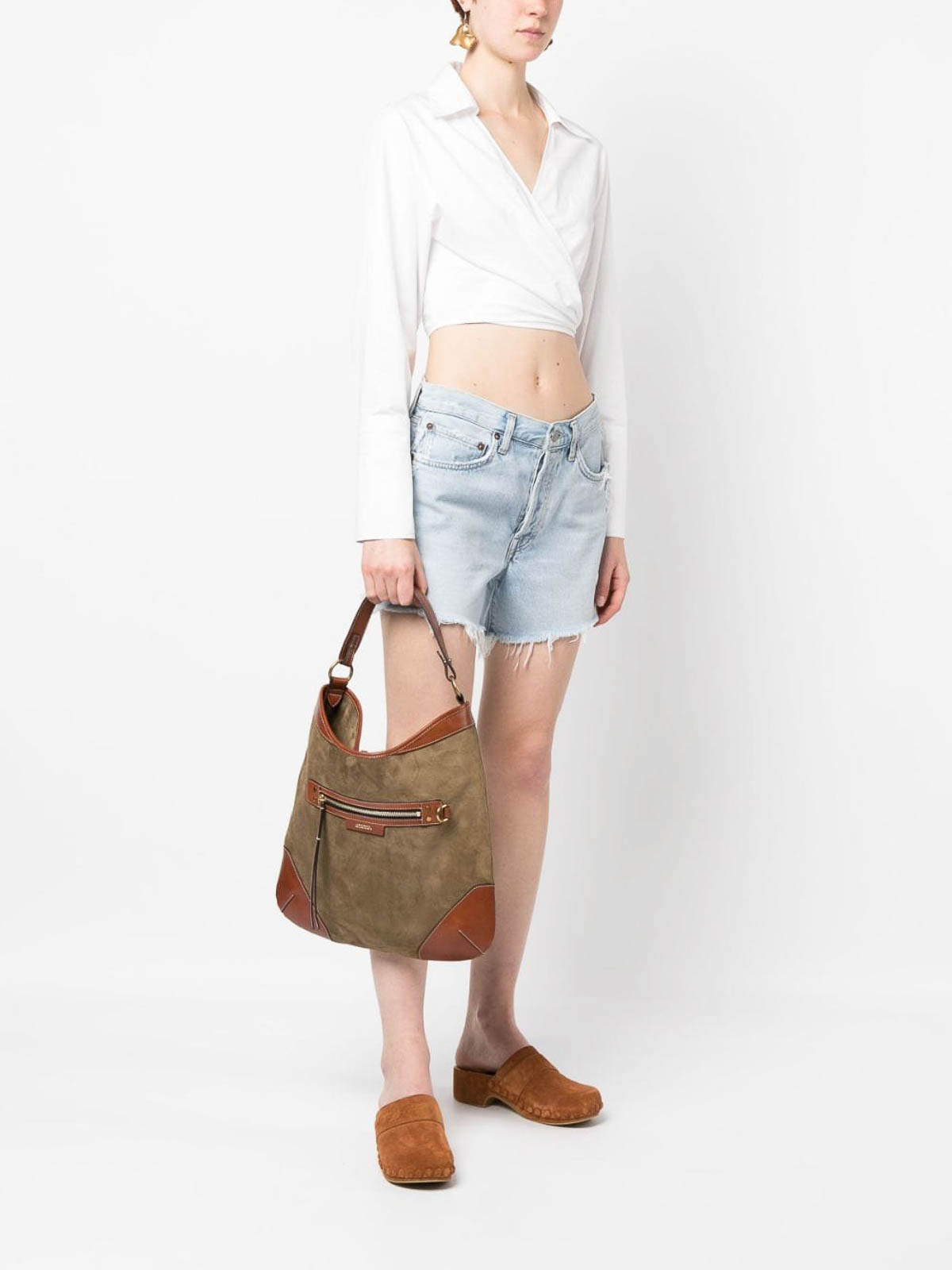 Shop Isabel Marant Suede-finish Leather Tote Bag In Brown
