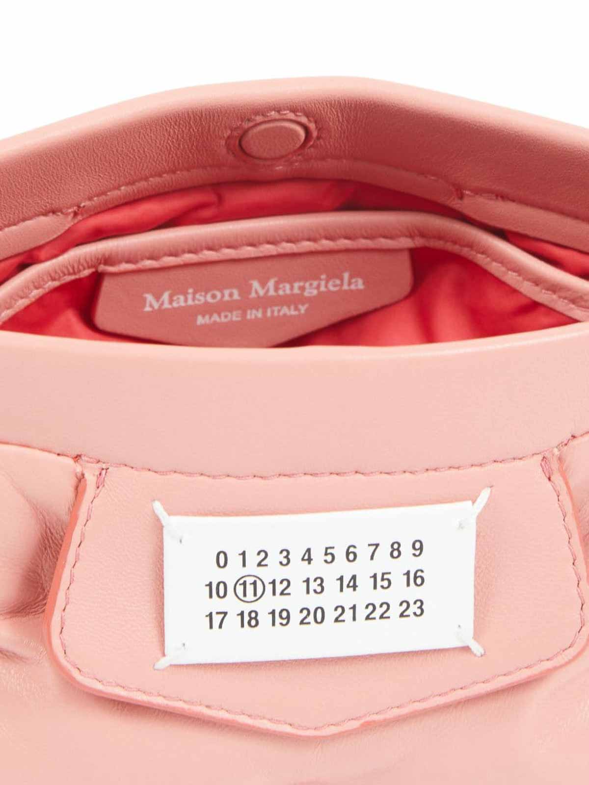 Shop Maison Margiela Glam Slam Leather Messenger Bag In Nude & Neutrals
