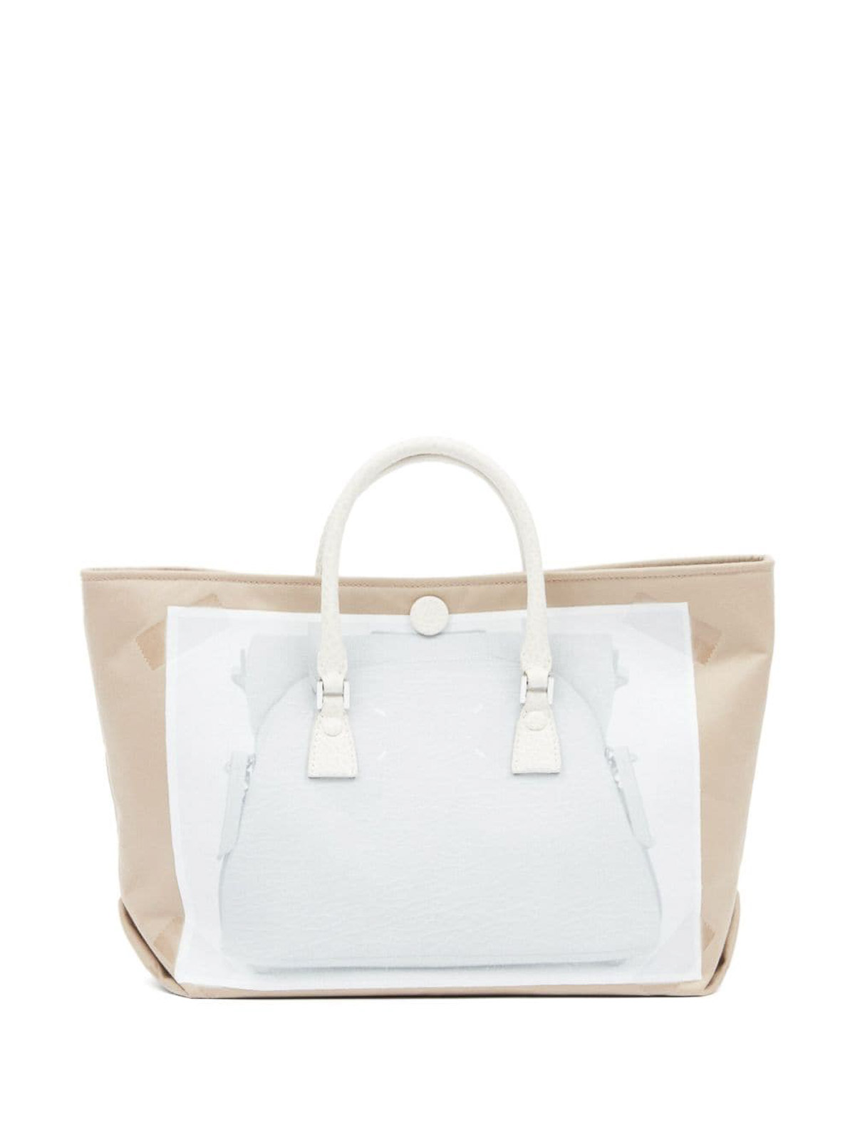 Shop Maison Margiela Mini 5ac Trompe Loeil-print Tote Bag In Grey