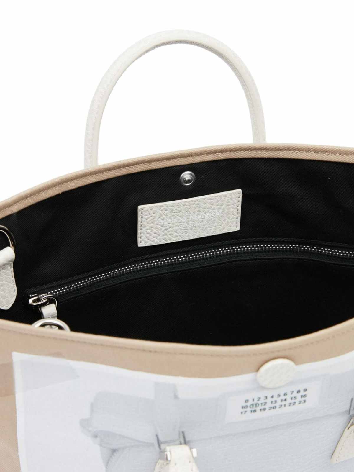 Shop Maison Margiela Mini 5ac Trompe Loeil-print Tote Bag In Grey