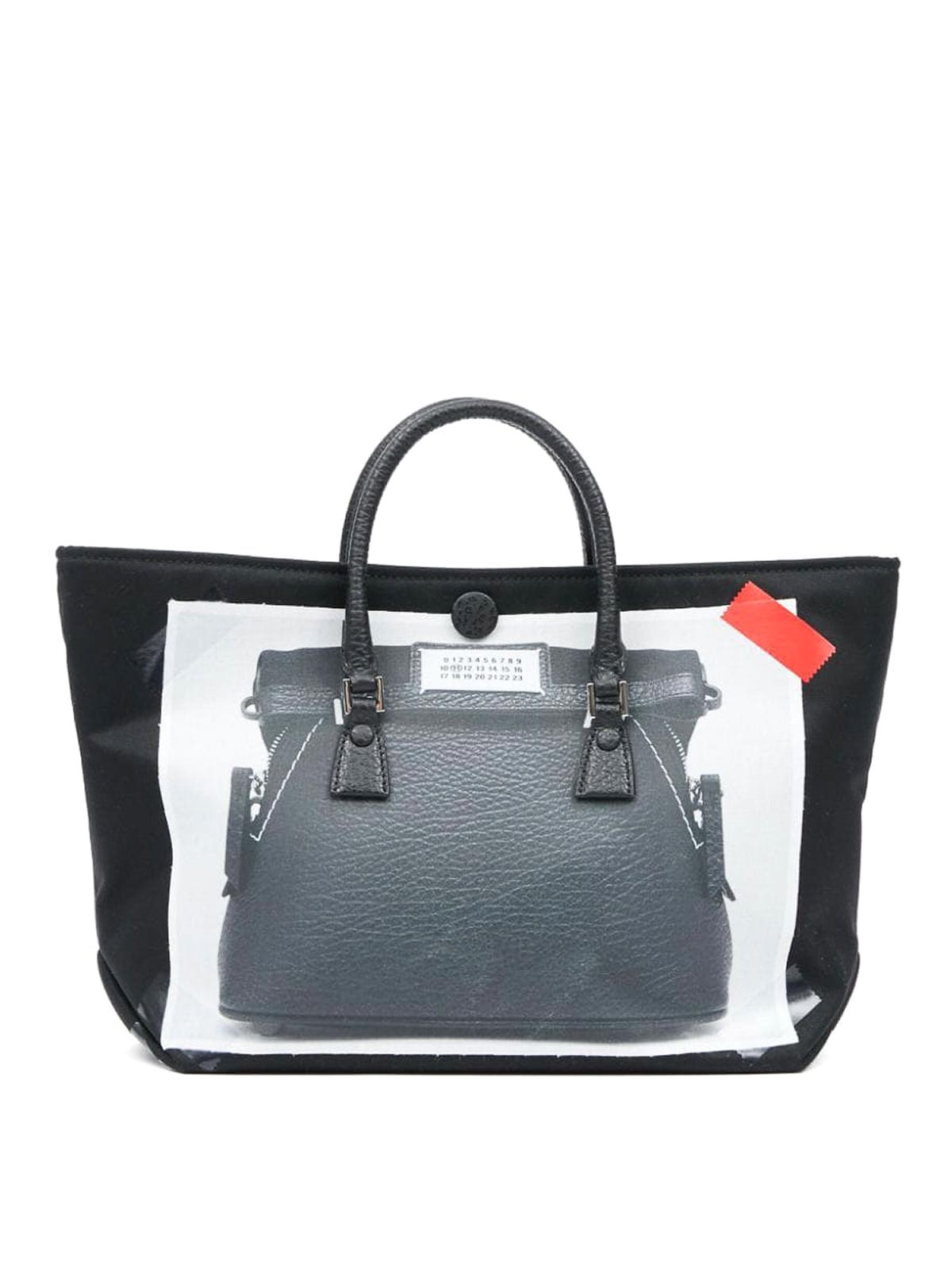 Shop Maison Margiela Micro 5ac Trompe Loeil Tote Bag In Black