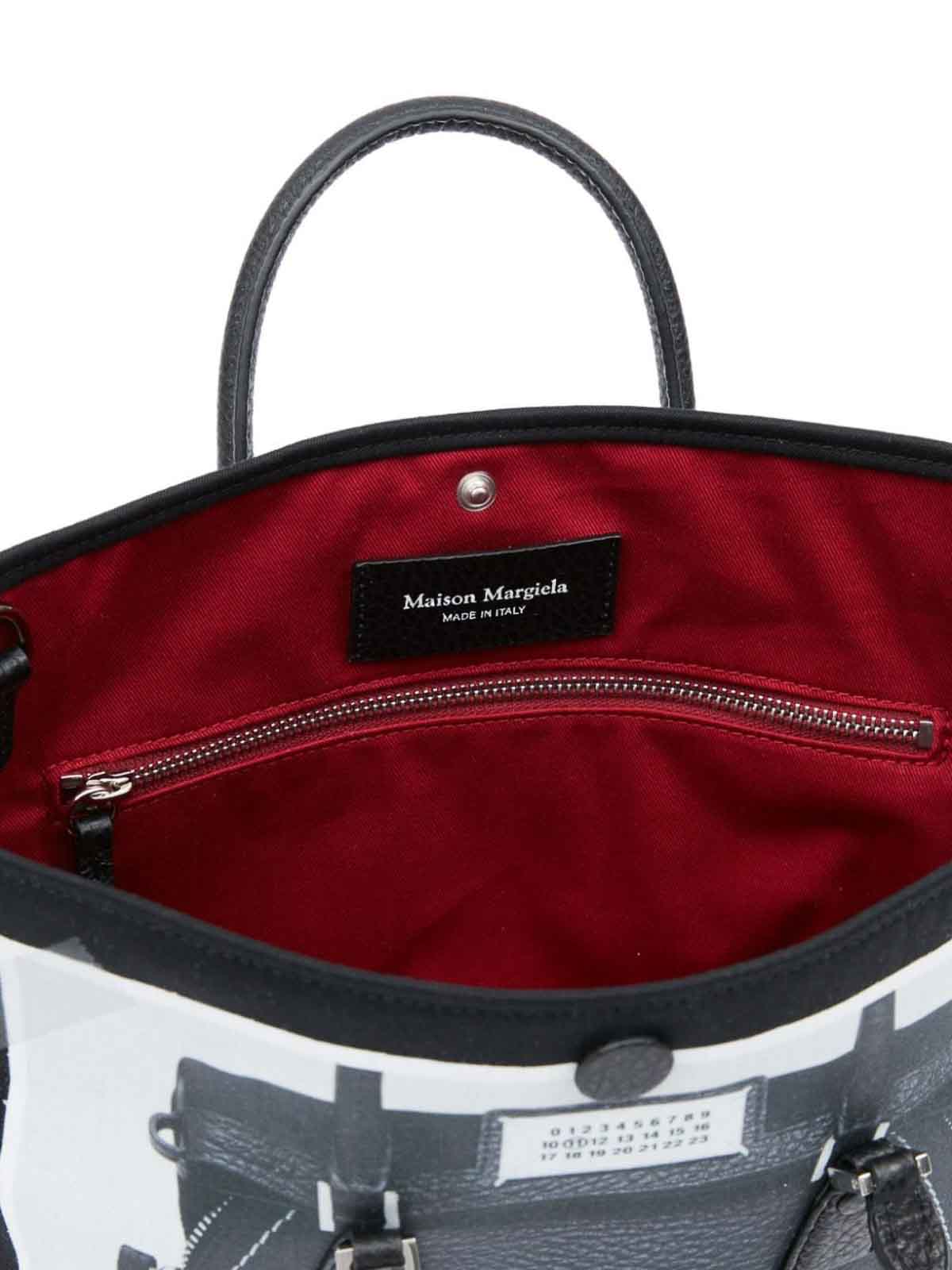 Shop Maison Margiela Micro 5ac Trompe Loeil Tote Bag In Black