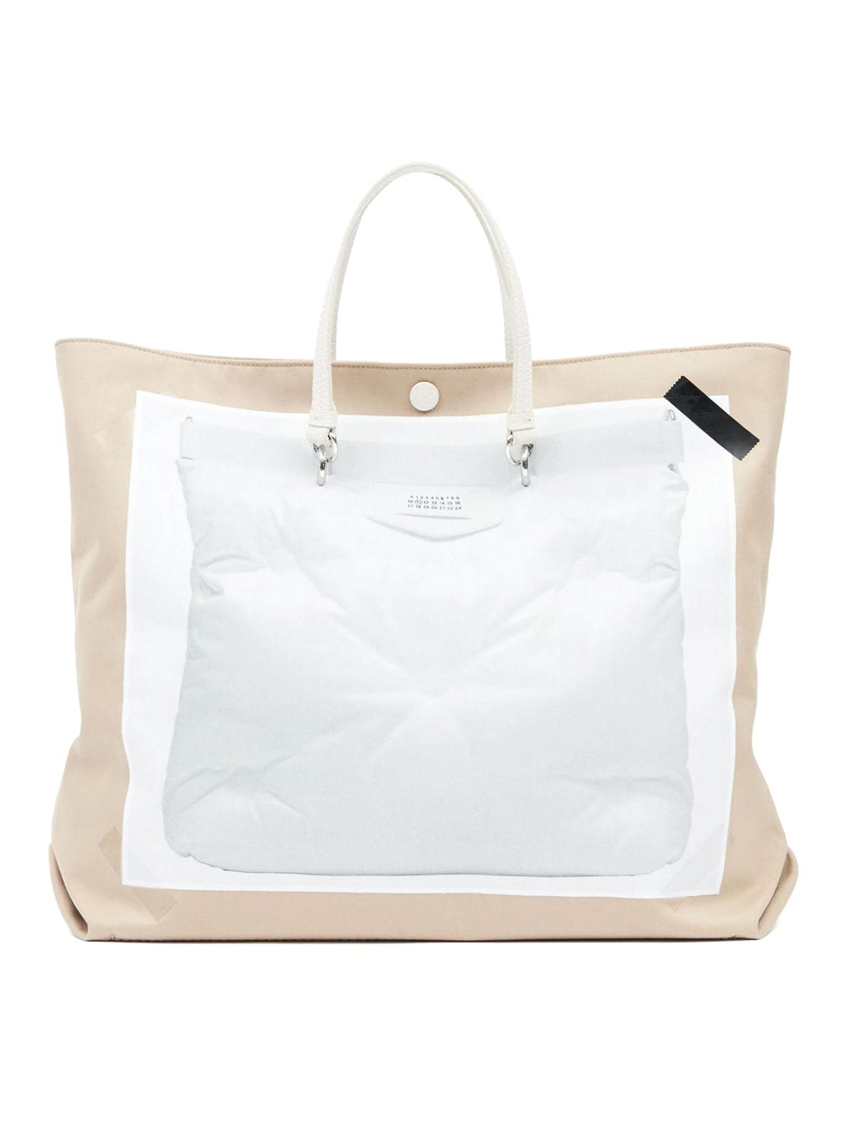 Shop Maison Margiela Glam Slam Trompe Loeil-print Tote Bag In Beige