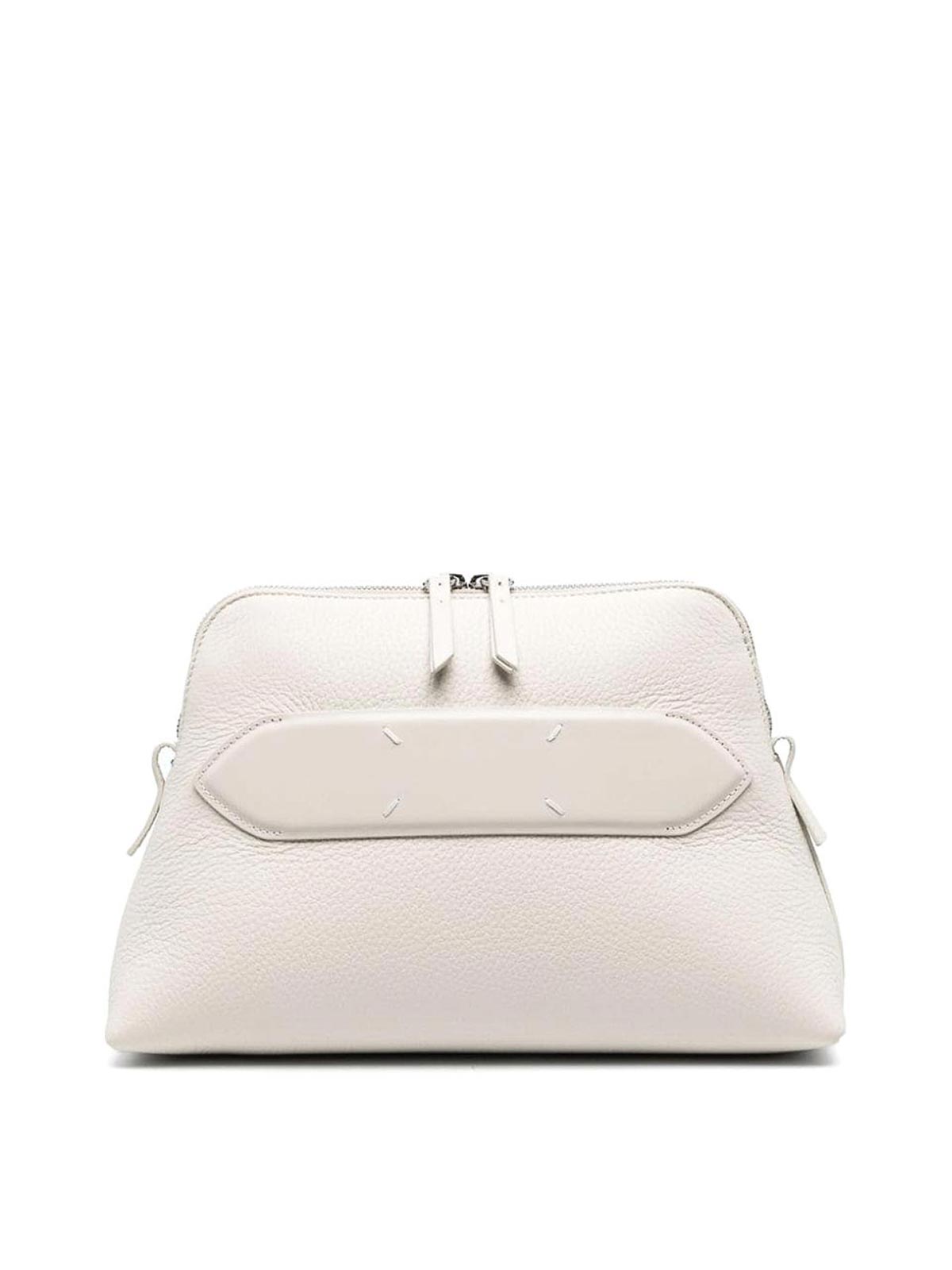 Shop Maison Margiela Foldover Leather Shoulder Bag In White