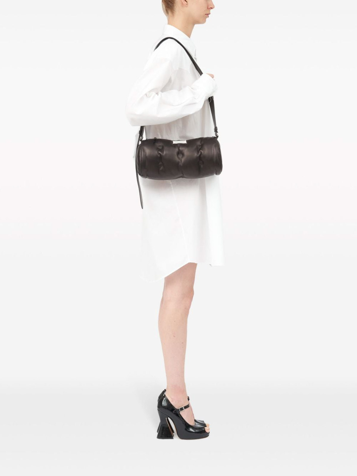 Shop Maison Margiela Glam Slam Quilted Shoulder Bag In Black