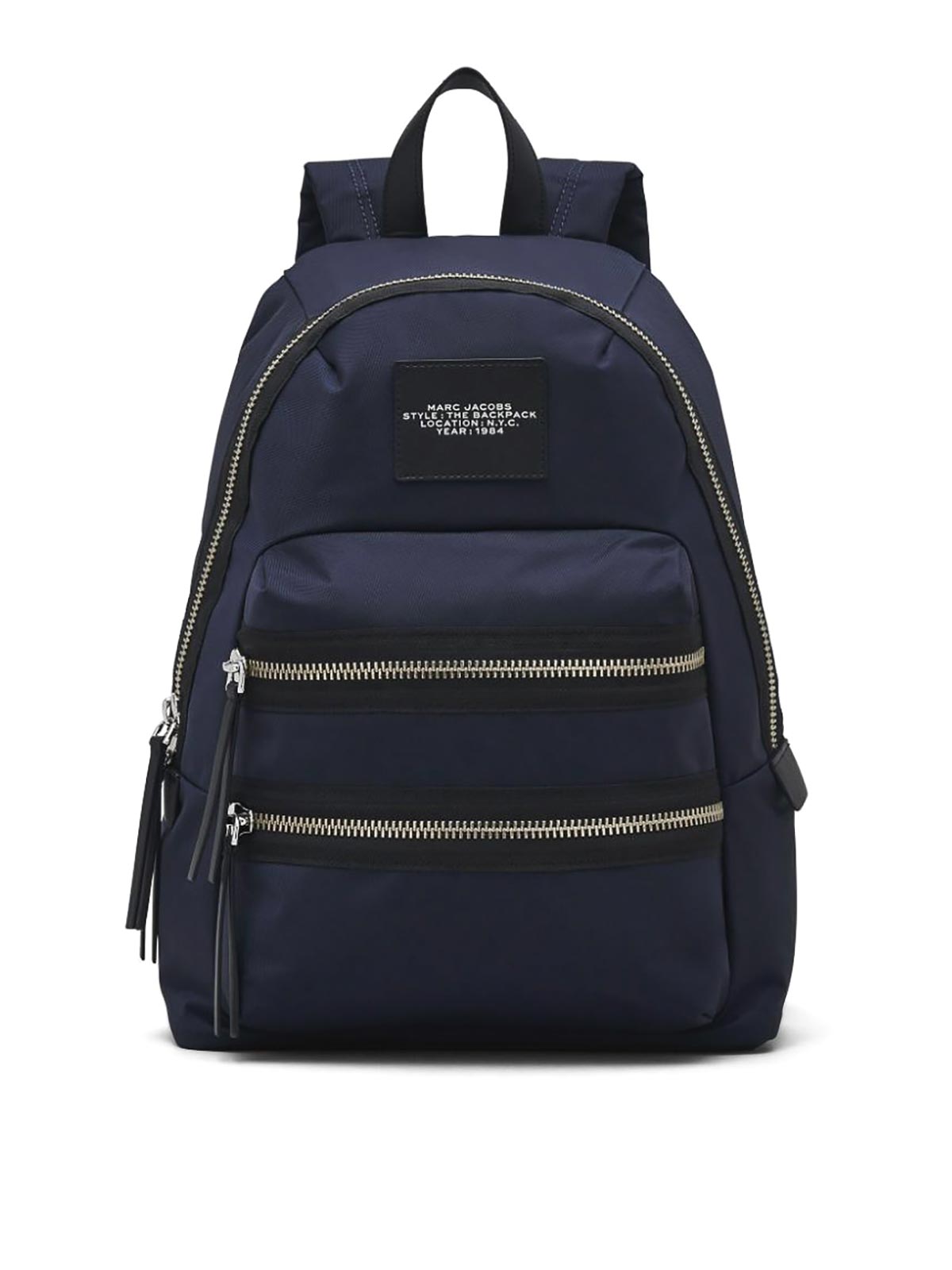 Shop Marc Jacobs The Large Backpack Zipped Backpack In Dark Blue
