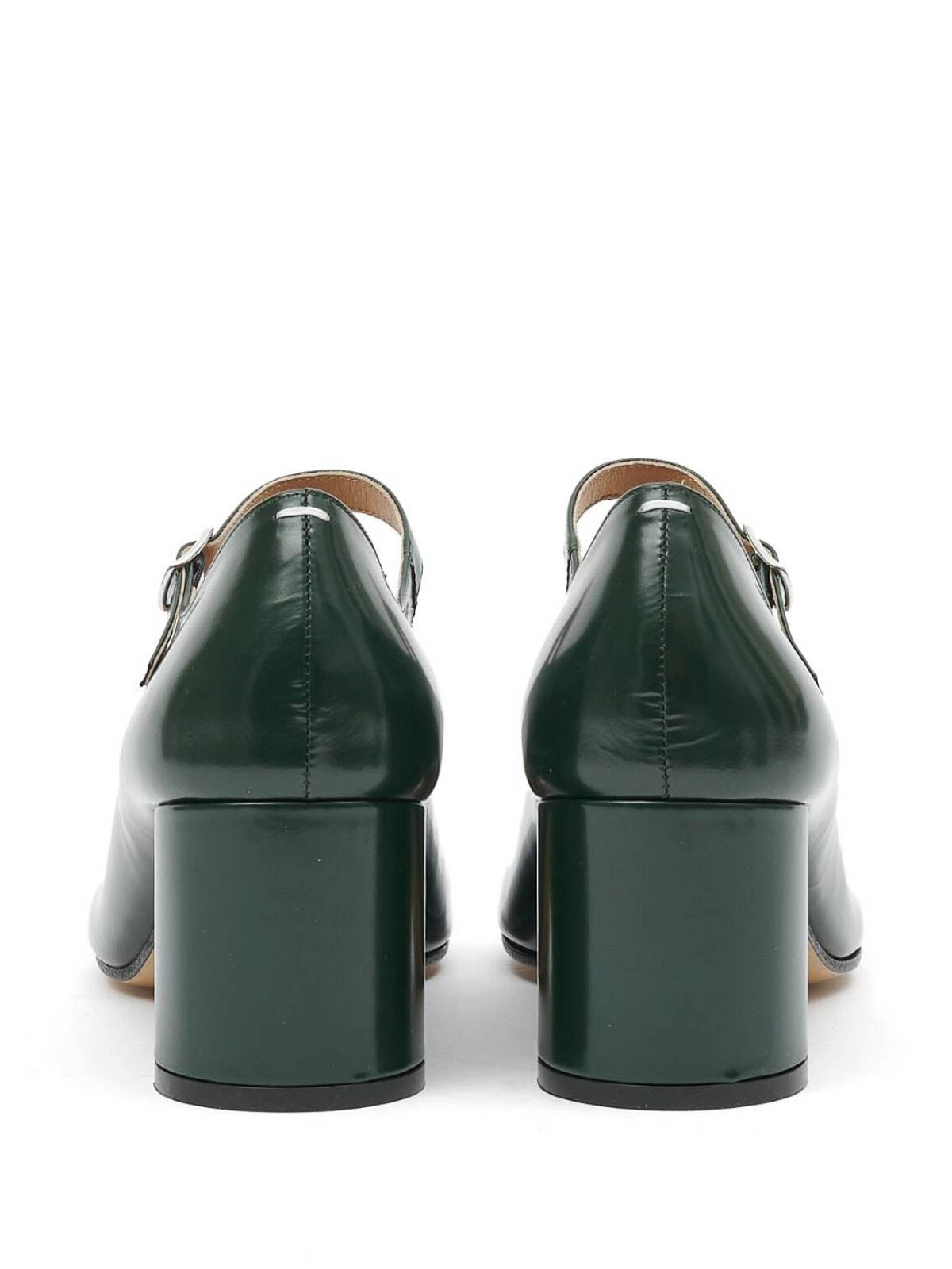 Shop Maison Margiela Tabi 70mm Block-heel Pumps In Green