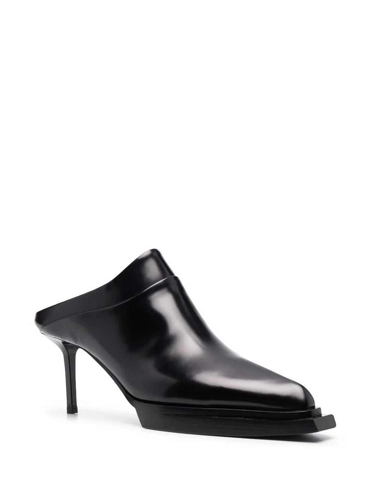Shop Alyx 1017  9sm Leather 85mm Mules In Black