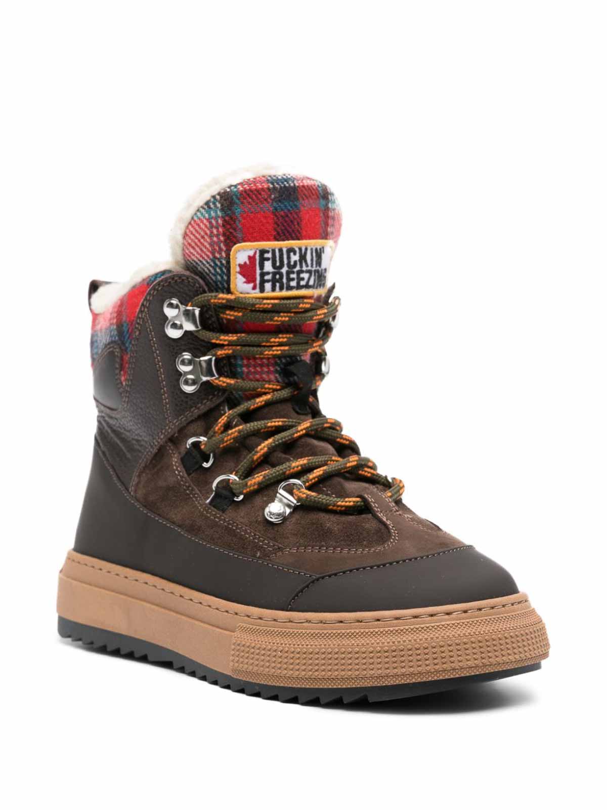 Shop Dsquared2 Lace-up High Top Boots In Brown
