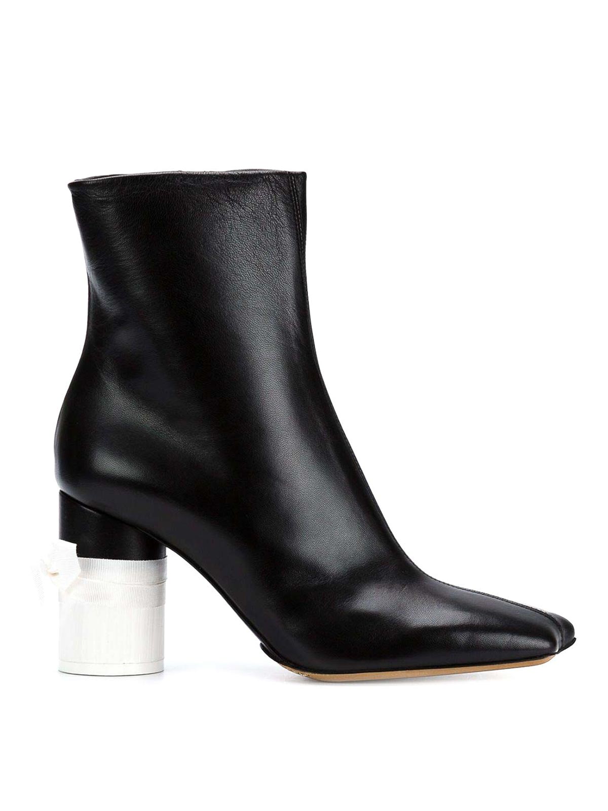 Shop Maison Margiela Leather Boot Black/white