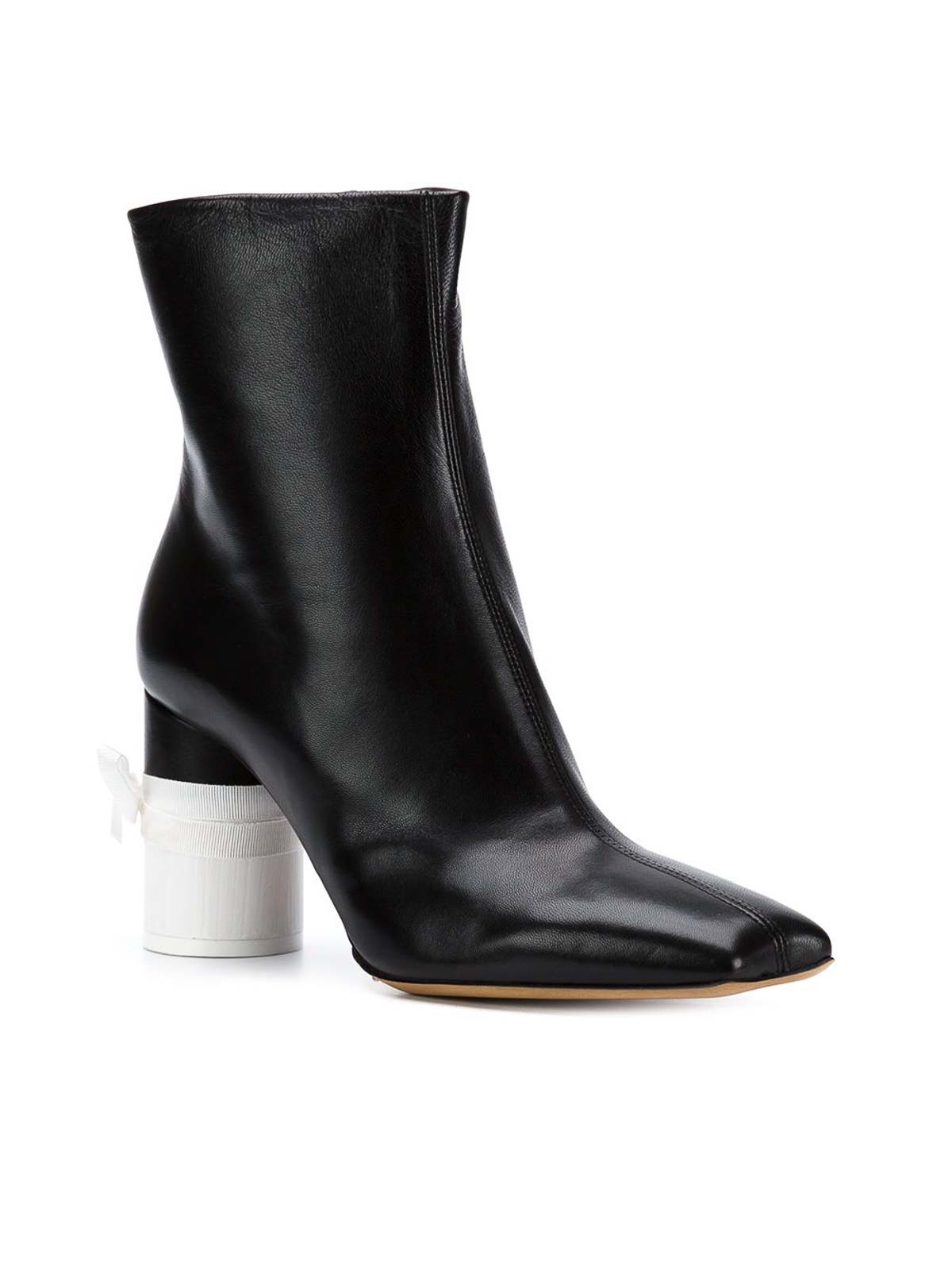 Shop Maison Margiela Leather Boot Black/white