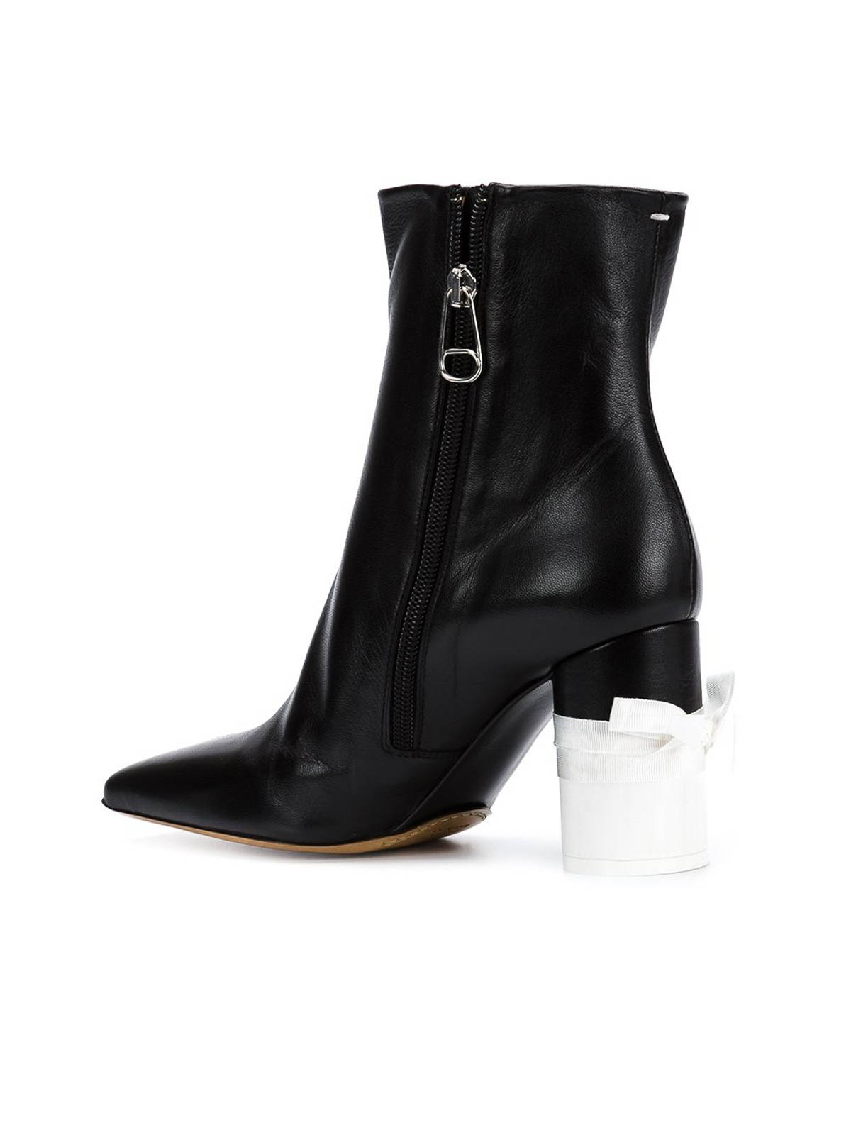 Shop Maison Margiela Leather Boot Black/white