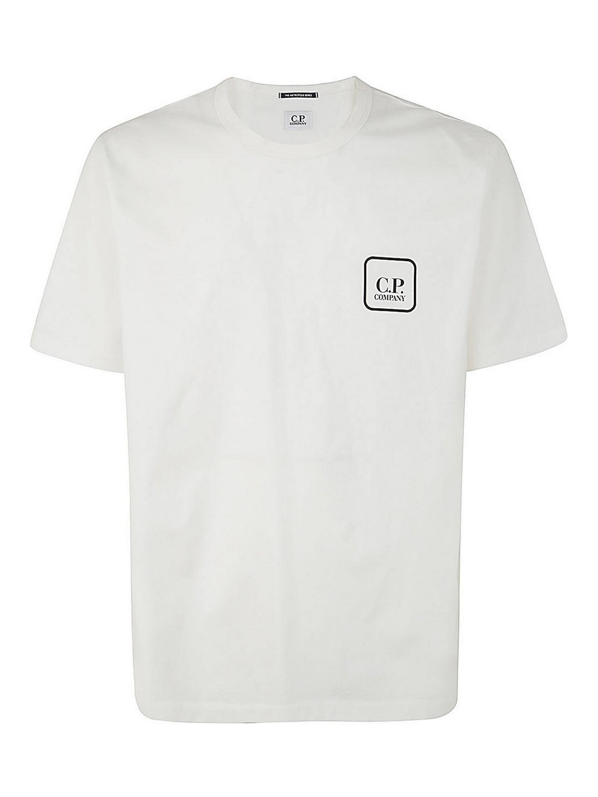 Shop C.p. Company Jersey Graphic Face T-shirt In White