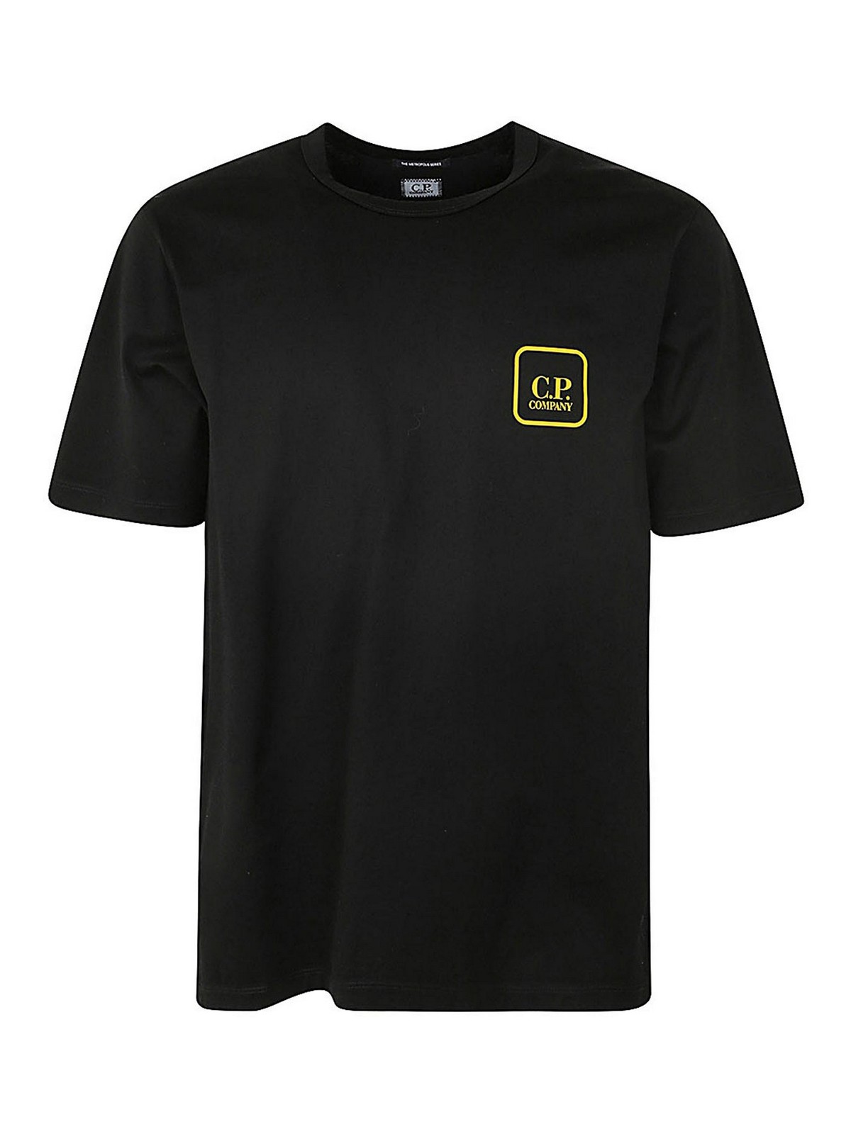 Shop C.p. Company Jersey Graphic Face T-shirt In Black