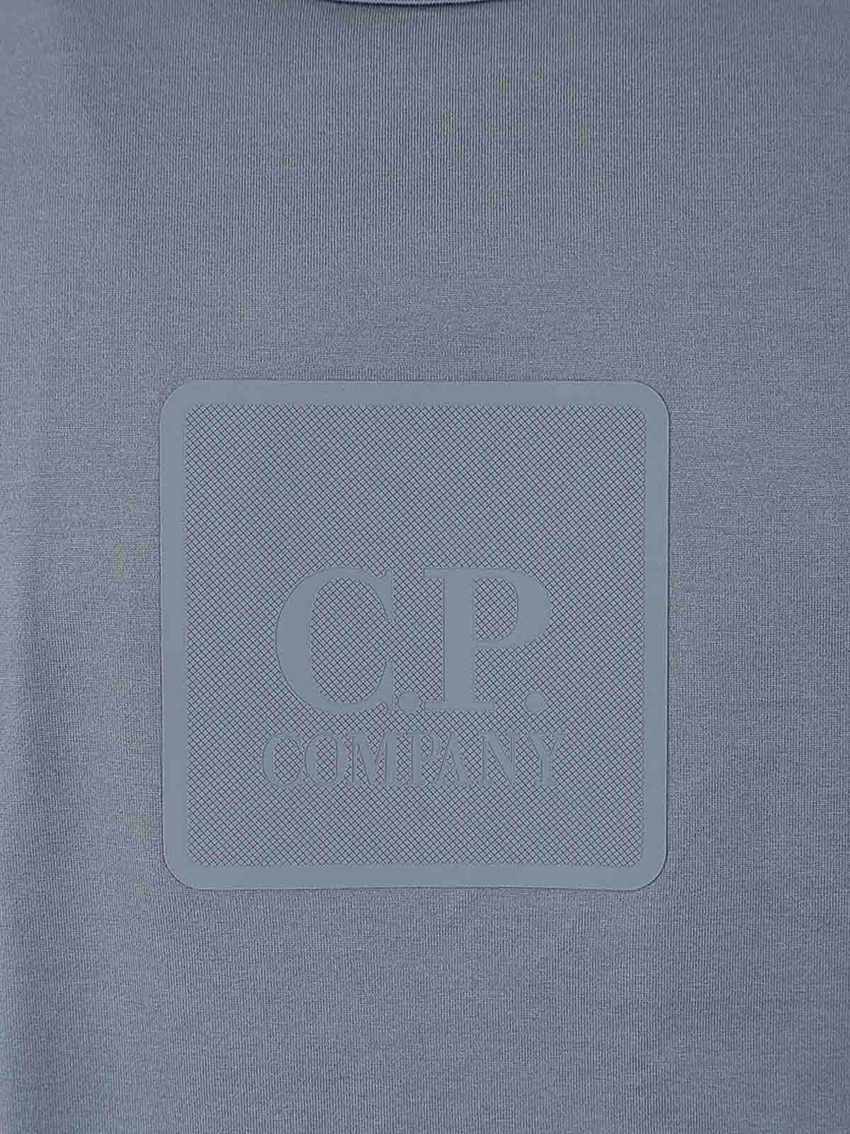 Shop C.p. Company Jersey Logo T-shirt In Blue