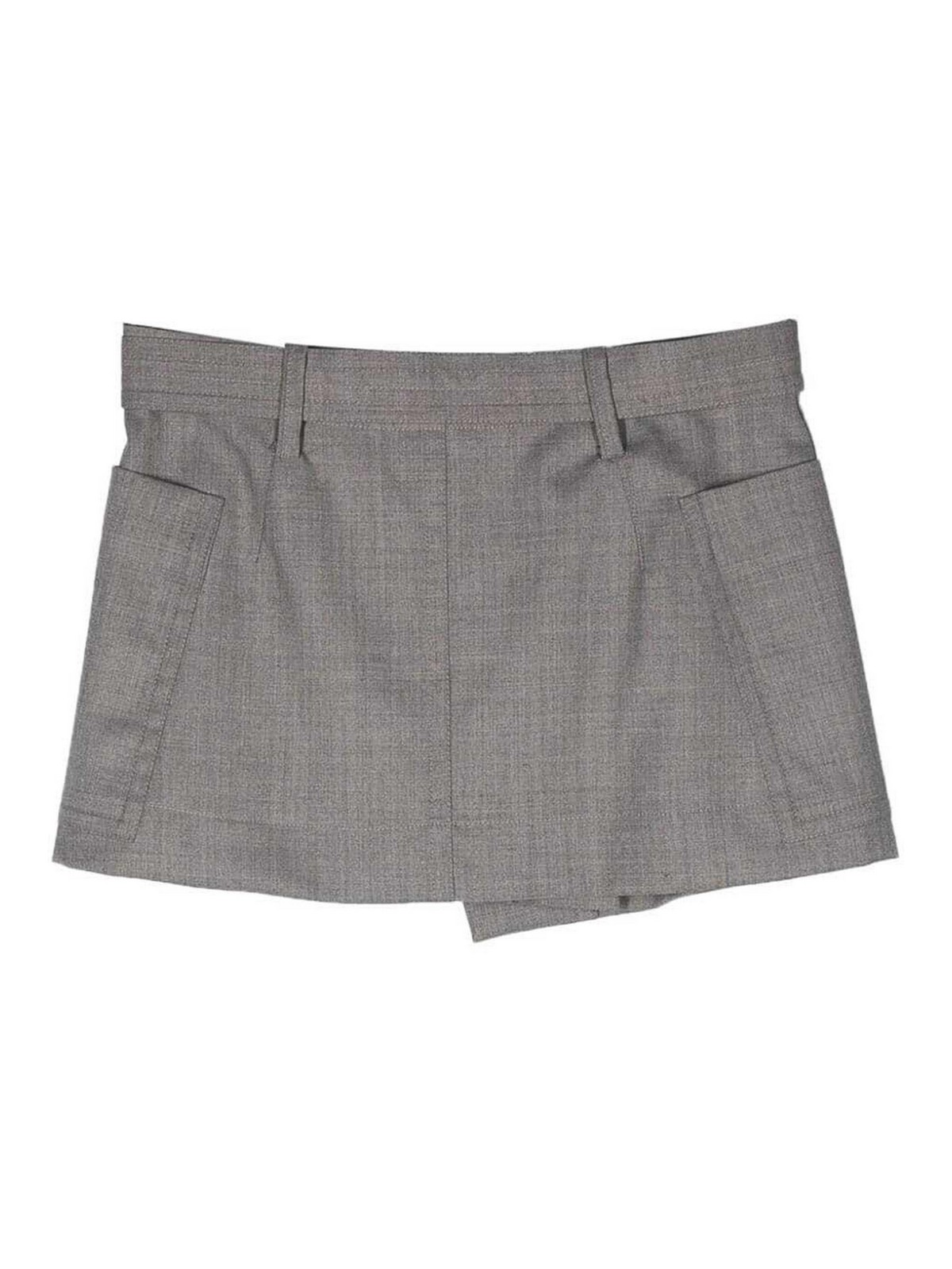 Shop Low Classic Wool Pocket Mini Skirt In Grey