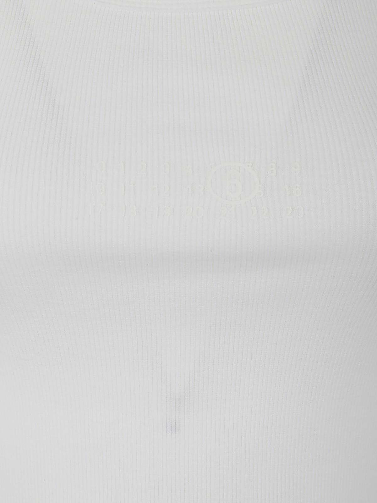 Shop Mm6 Maison Margiela Top - Blanco In White