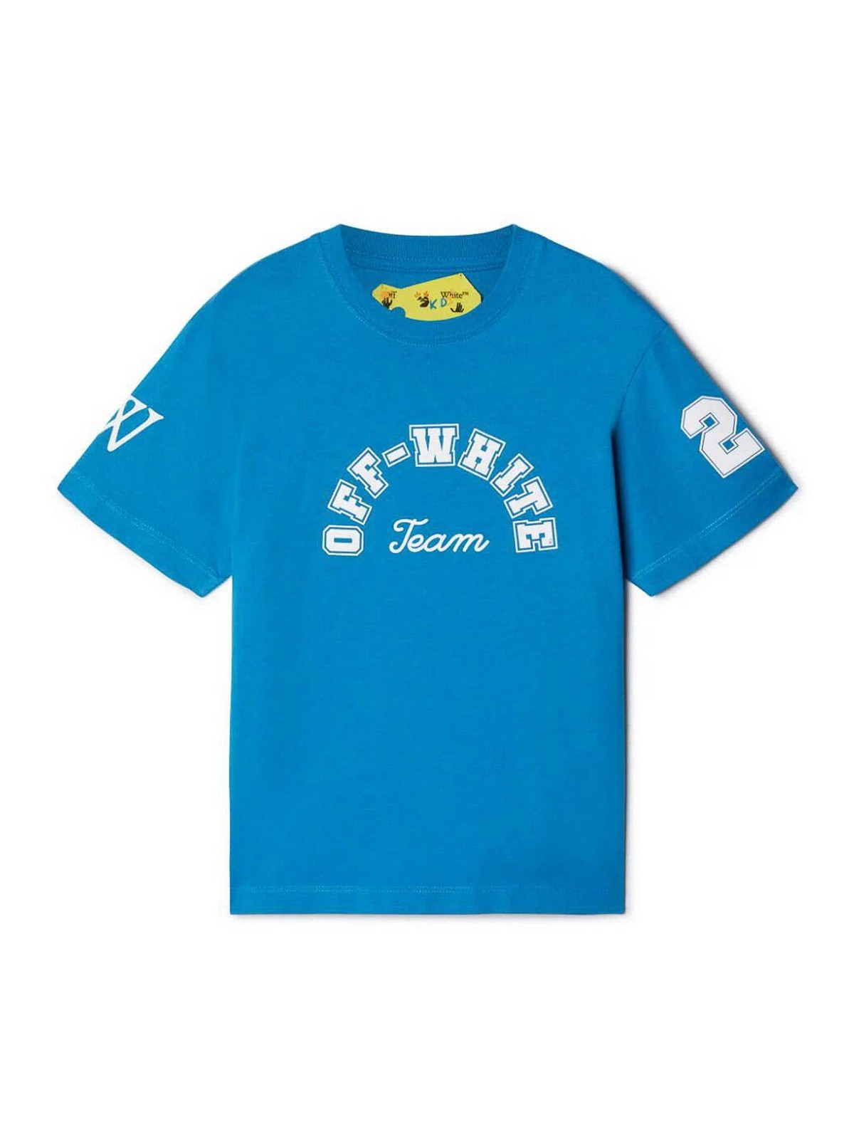 Off-white Kids' Short Sleeves T-shirt In Blue