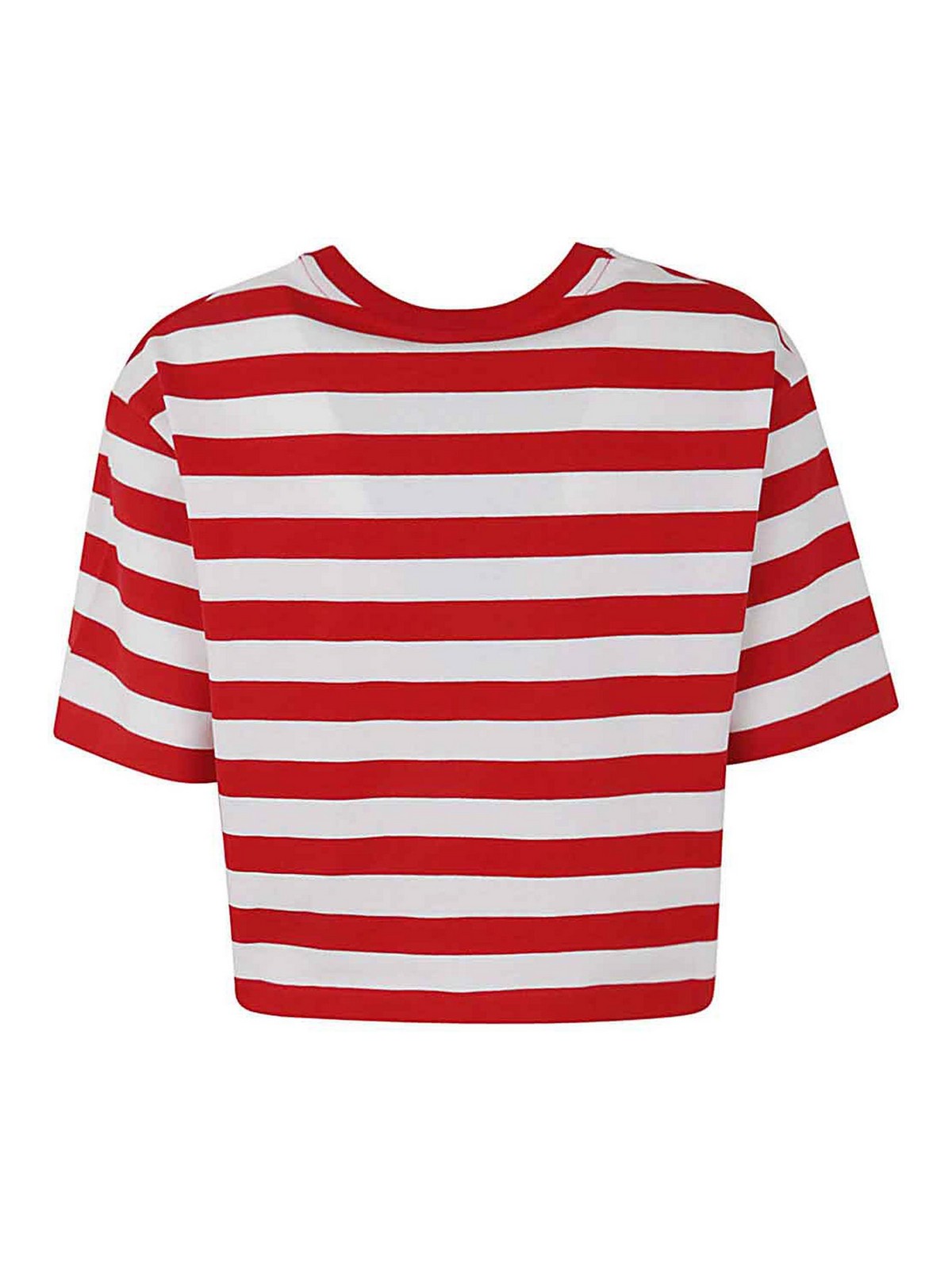 Shop Patou Breton Cropped T-shirt In Red