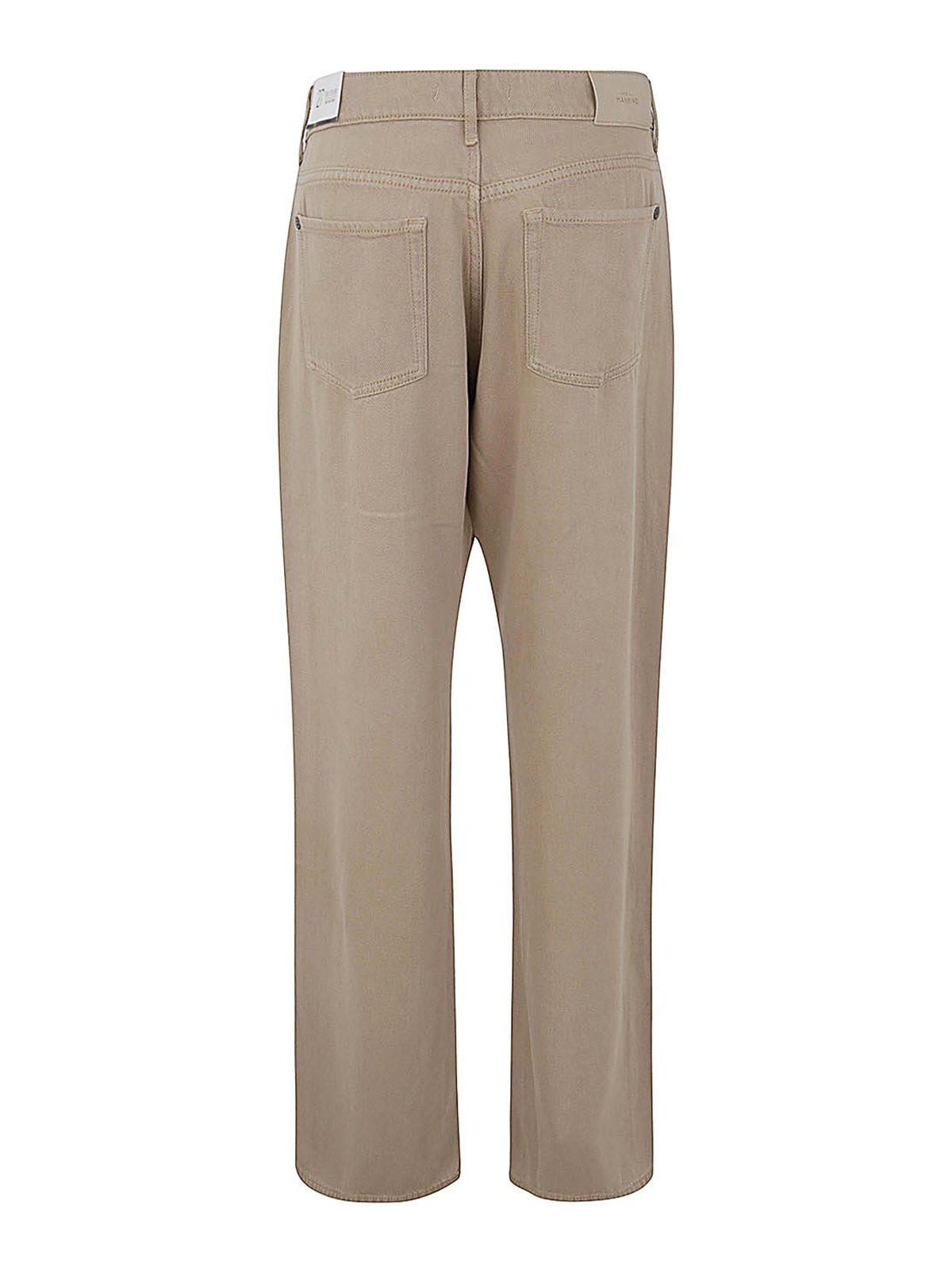 Shop 7 For All Mankind Tess Trouser Colored Tencel Sand In Brown