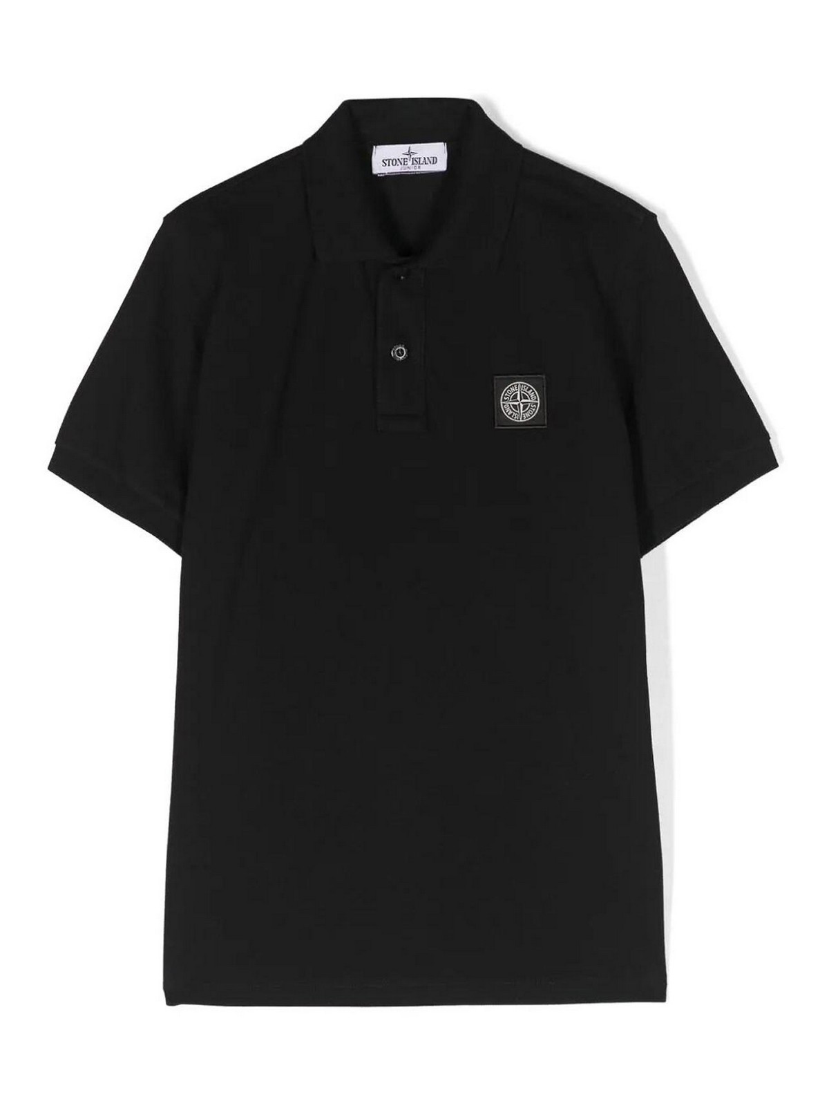 Stone Island Junior Kids' Polo Shirt In Black