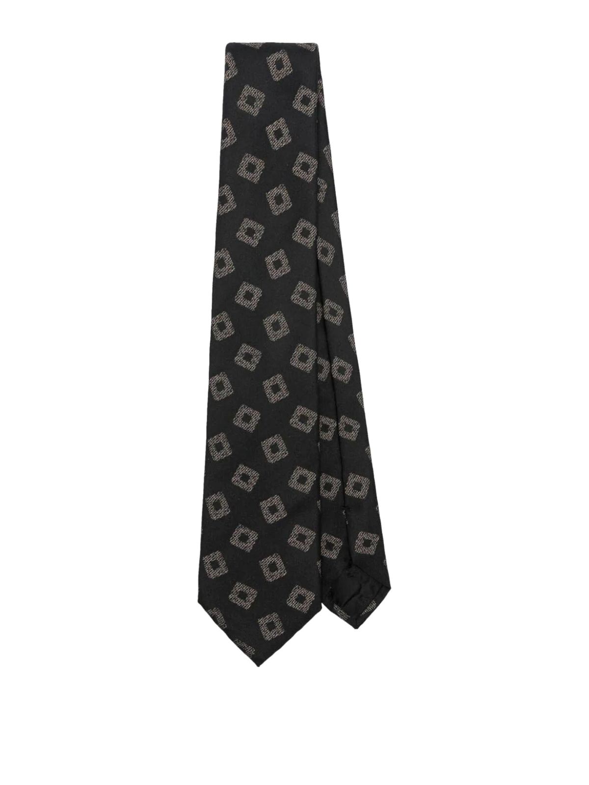 Shop Emporio Armani Woven Jacquard Tie In Black