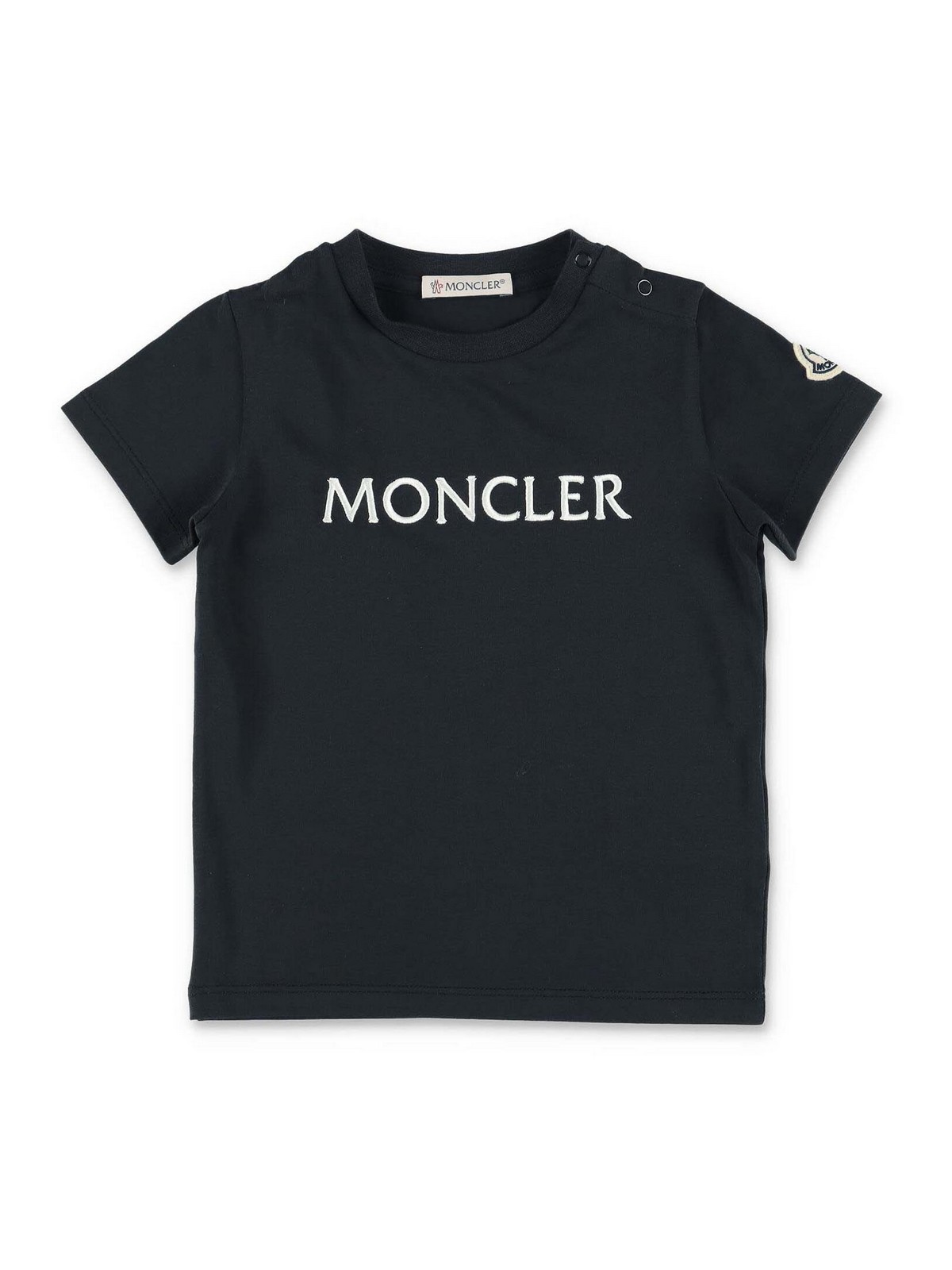 Moncler Kids' Navy Blue Cotton Jersey  T-shirt