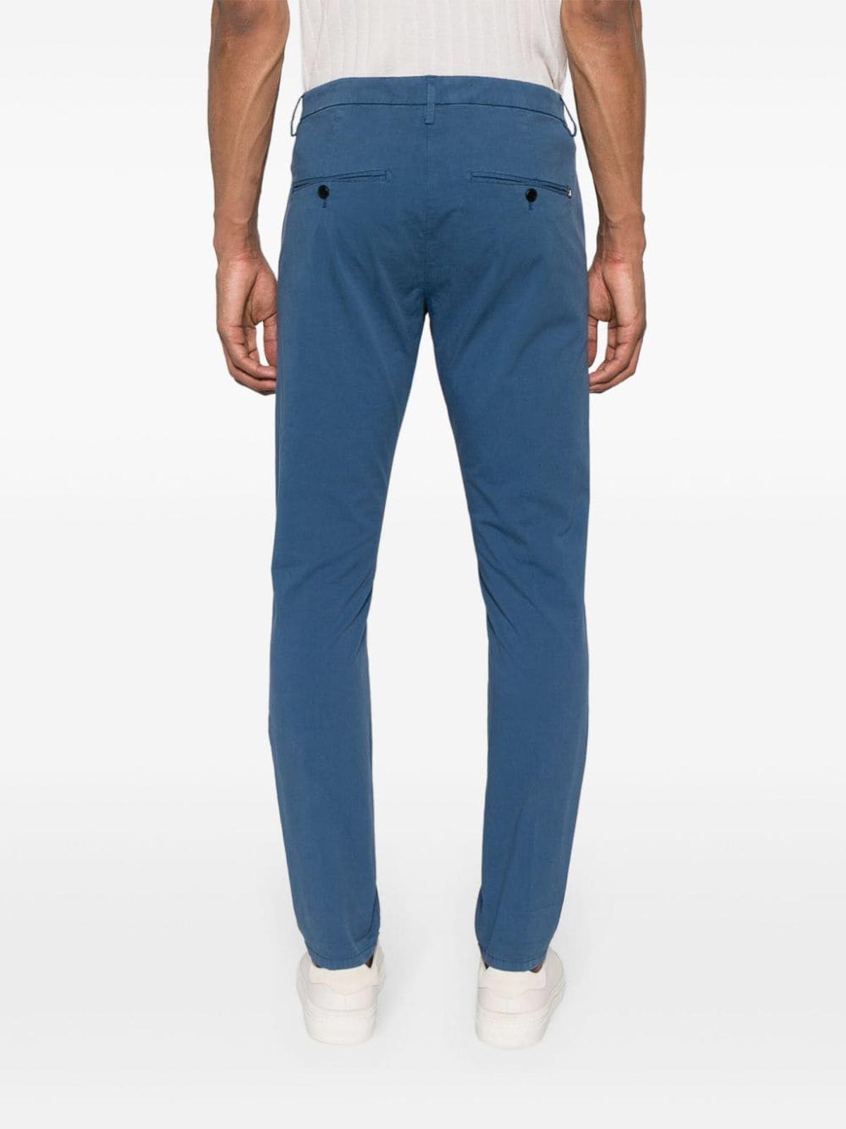 Shop Dondup Slim Fit Trousers In Blue